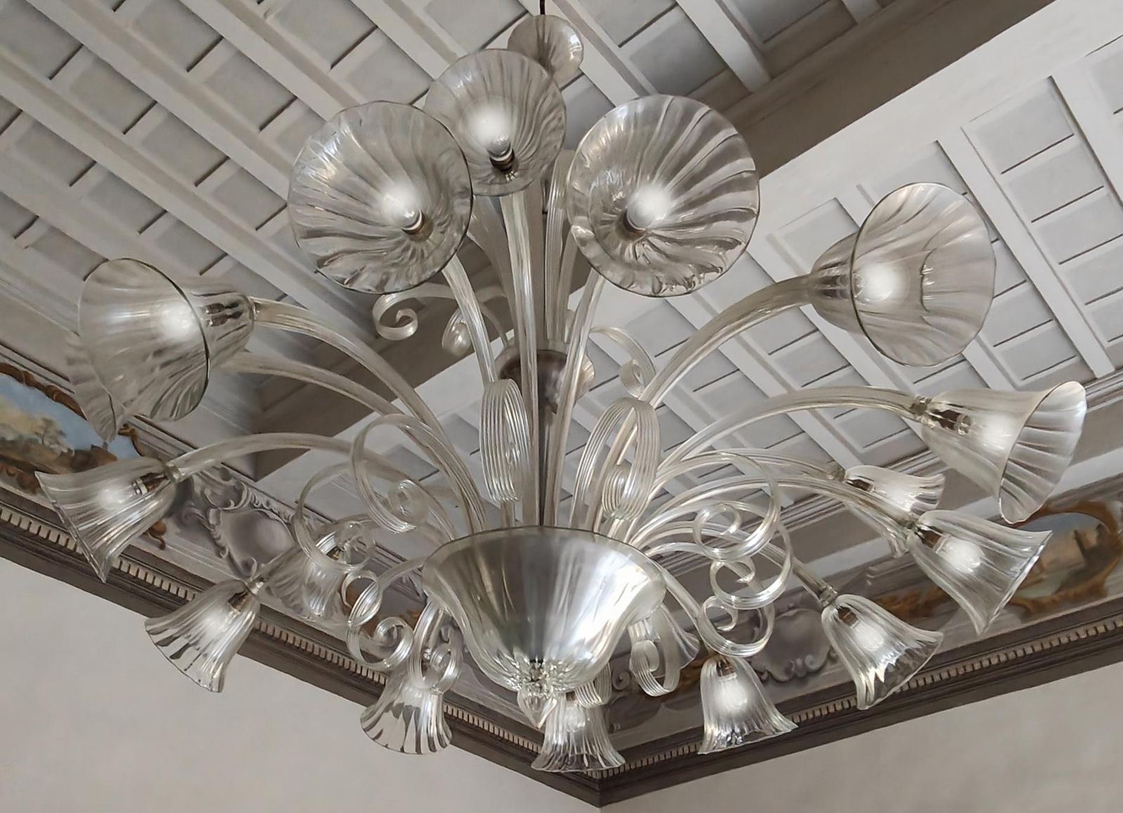 Art Deco Chandelier By Ercole Barovier, Murano, 1940s photo furniture