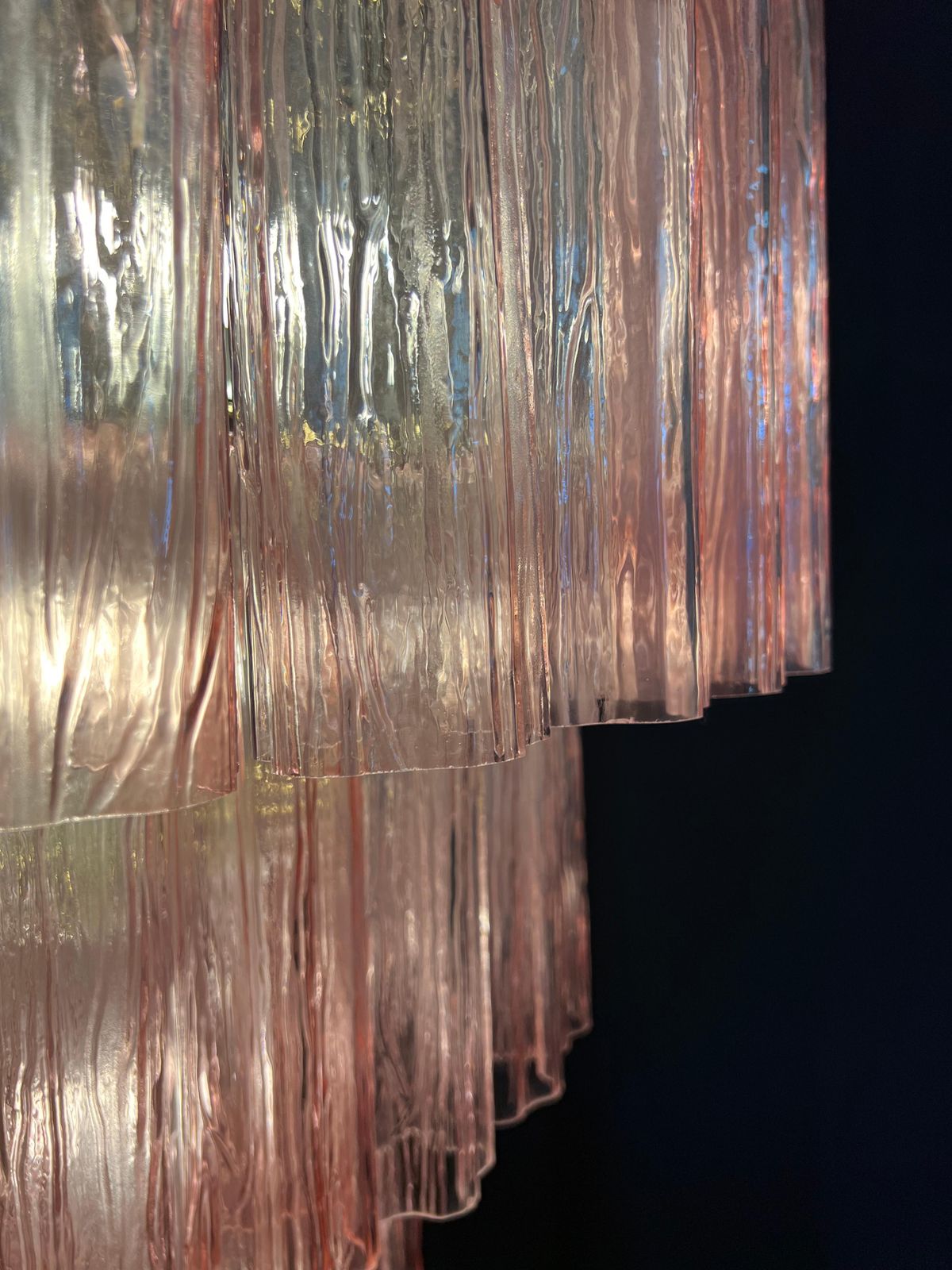 Charming Talian Pink Chandelier By Valentina Planta, Murano photo vintage