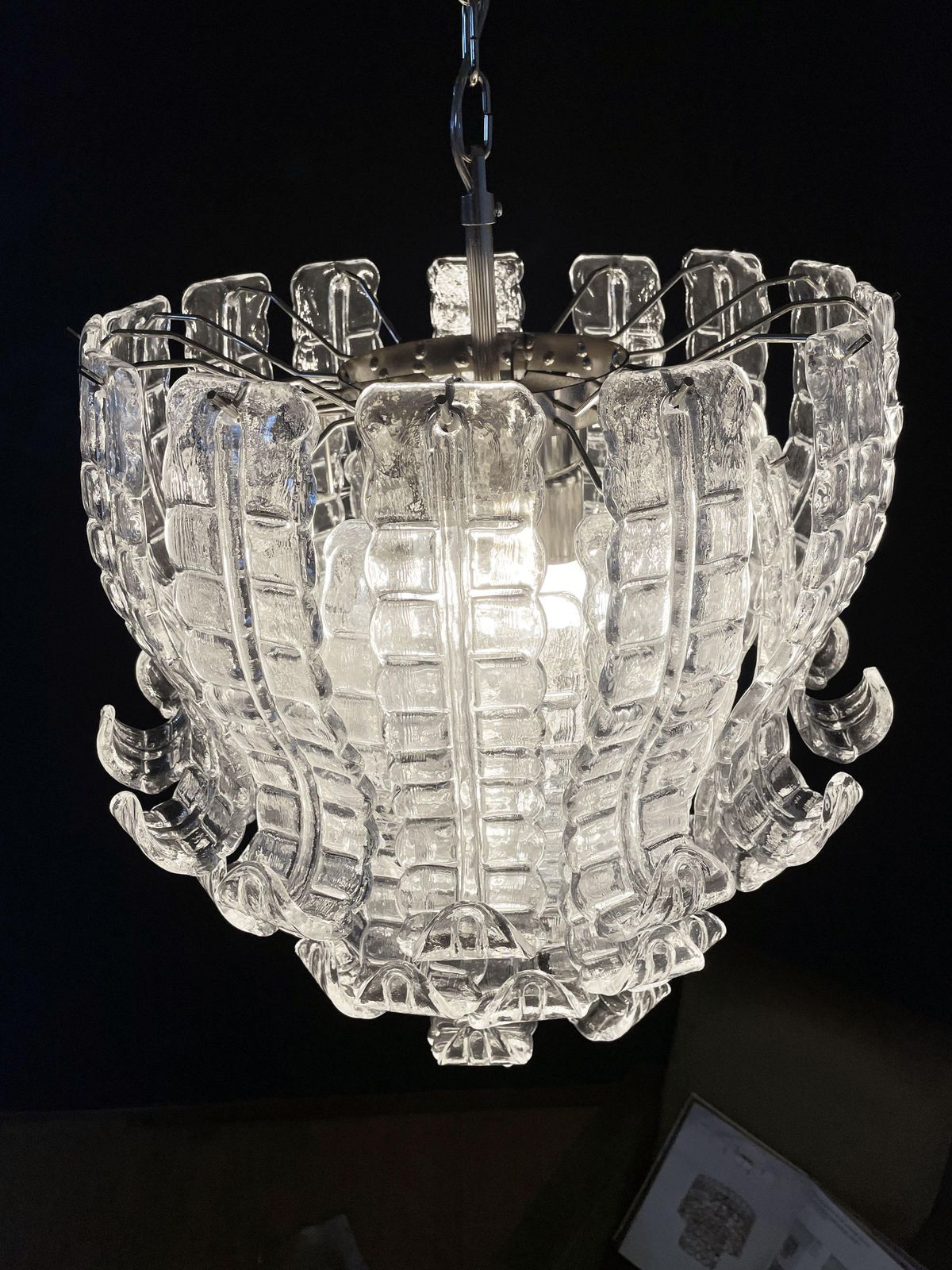 Spectacular Venetian Pink Glass Chandelier. Murano photo vinterior