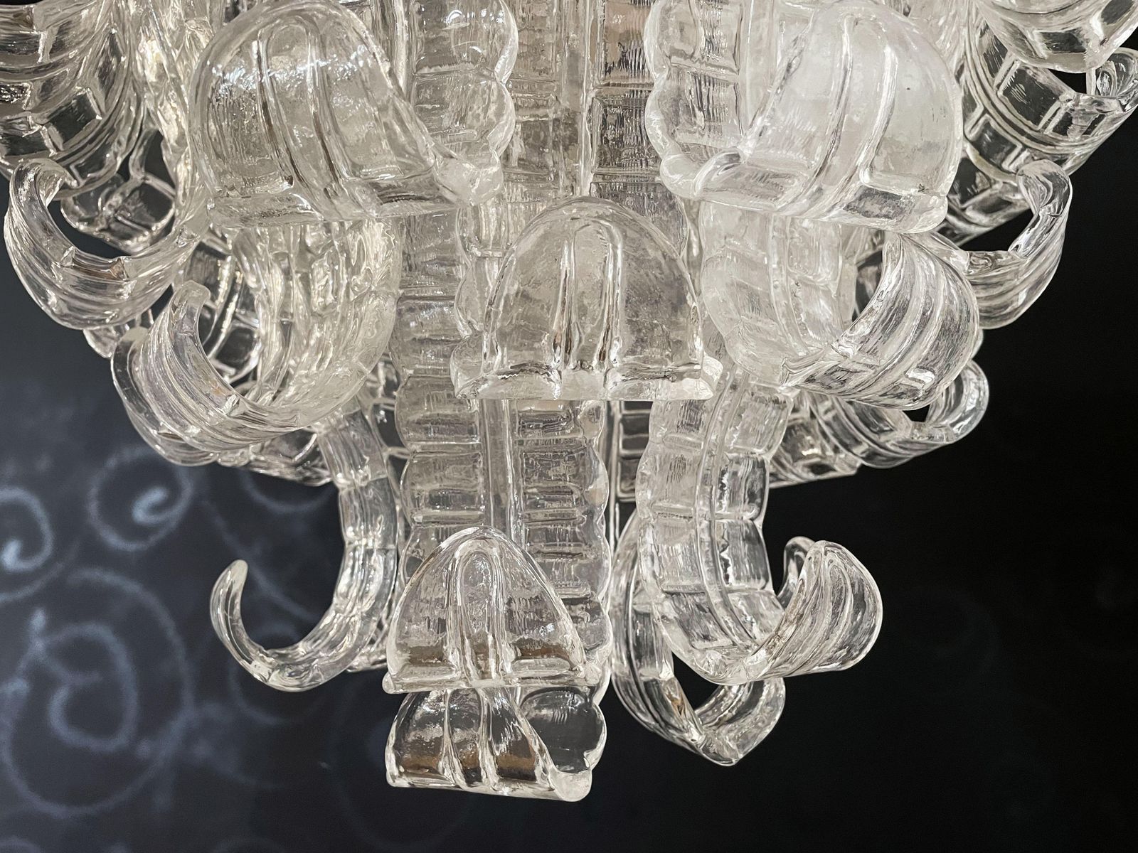Spectacular Venetian Pink Glass Chandelier. Murano photo vintage