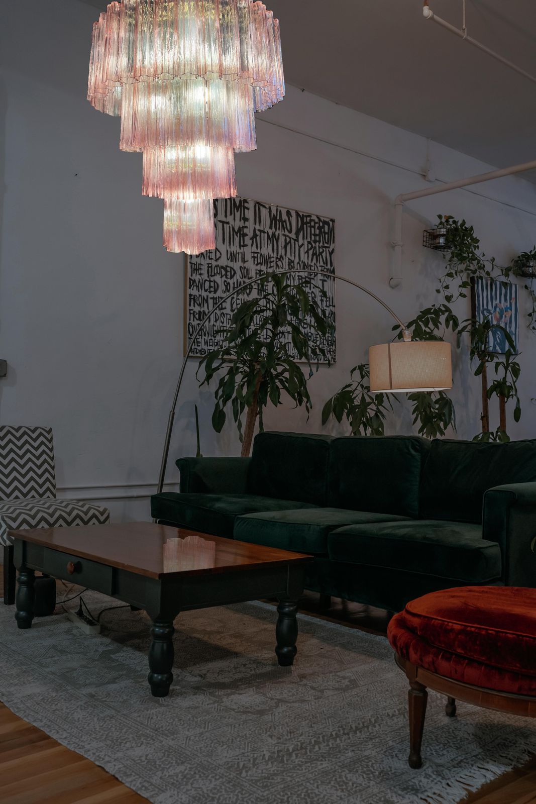 Charming Talian Pink Chandelier By Valentina Planta, Murano photo Lighting