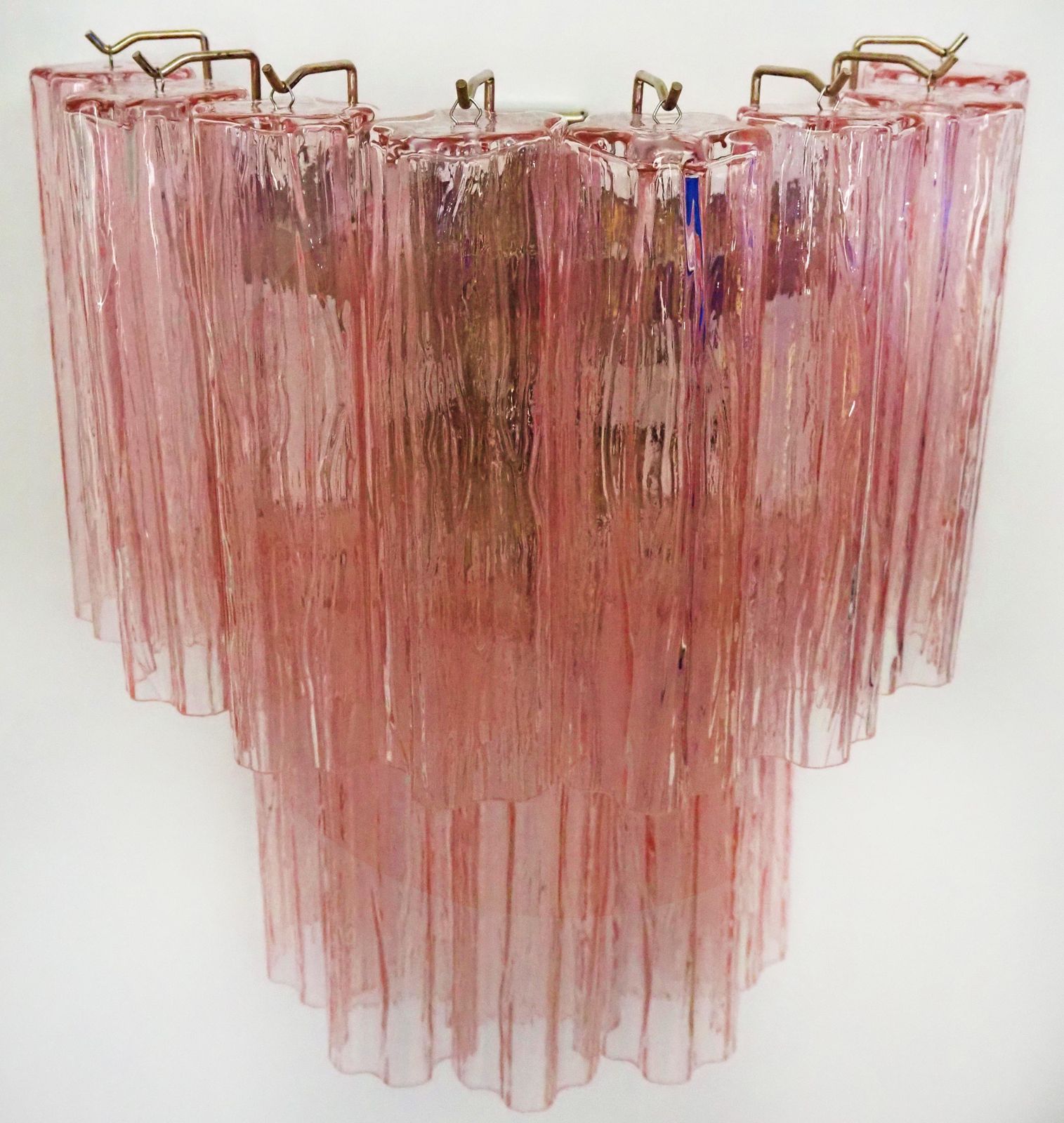 Lighting Fantastic Pair Of Murano Glass Tube Wall Sconces   13 Pink Glass Tube photo