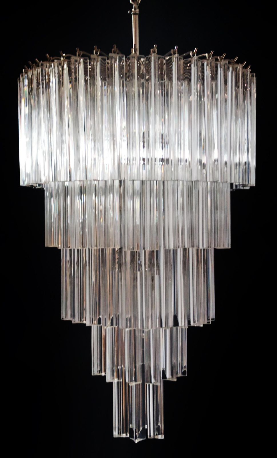 4905.0 Beautiful Murano Glass Chandeliers   111 Transparent Triedri photo