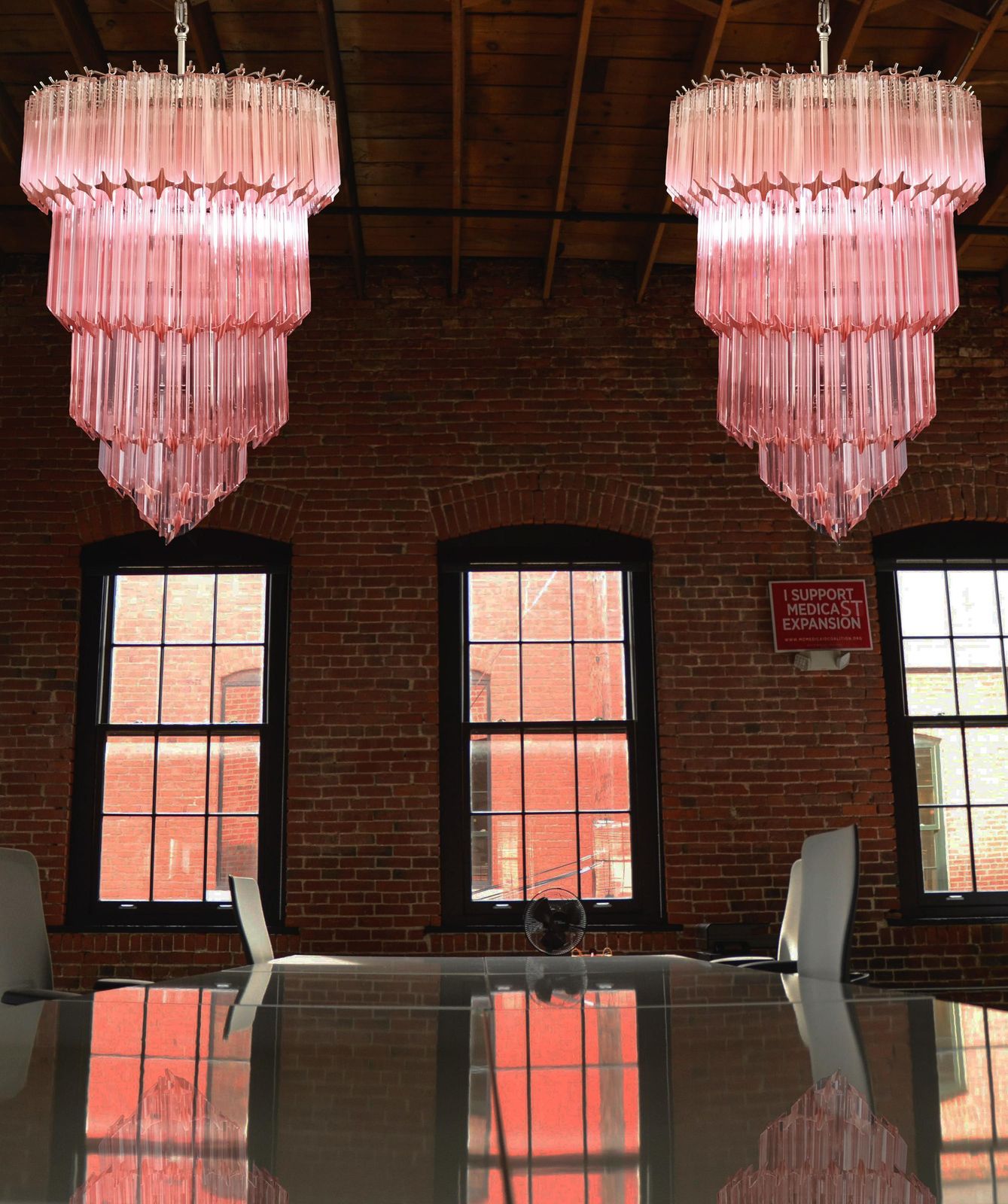 Beautiful Pink Murano Glass Chandeliers   112 Pink Quadriedri photo 5997.0