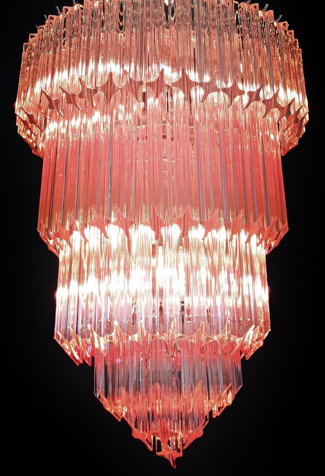 photo for sale Beautiful Pink Murano Glass Chandeliers   112 Pink Quadriedri