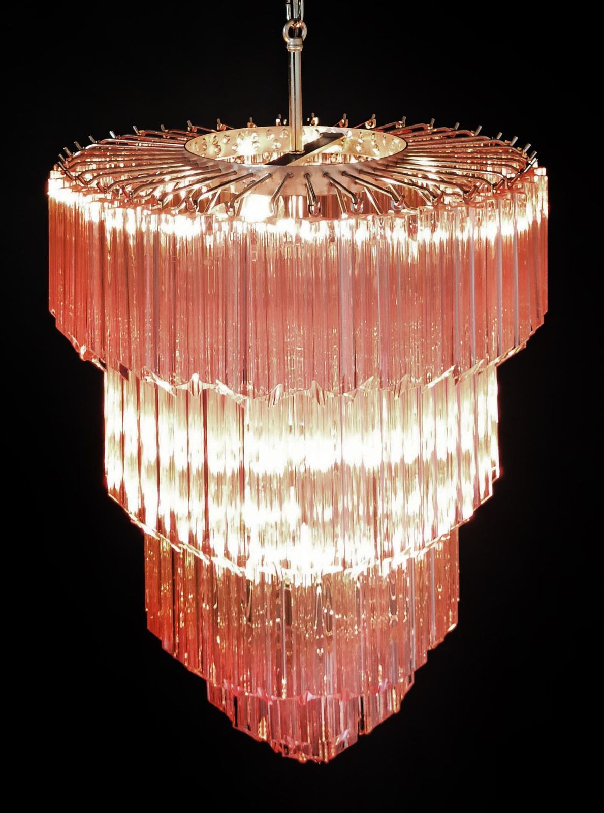 5997.0 Beautiful Pink Murano Glass Chandeliers   112 Pink Quadriedri photo
