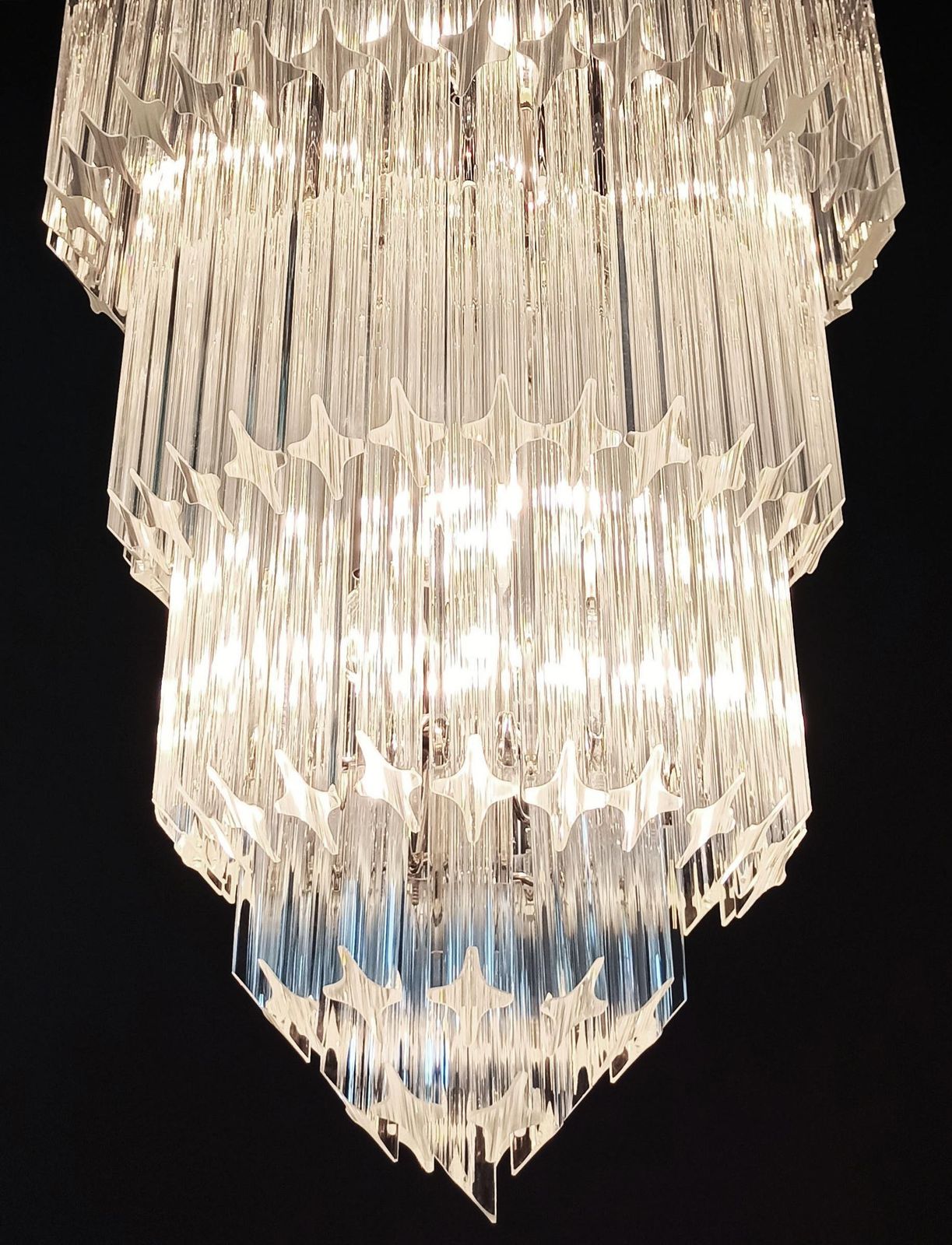 photo buy Elegant Stylish Murano Glass Chandeliers   112 Transparent Quadriedri