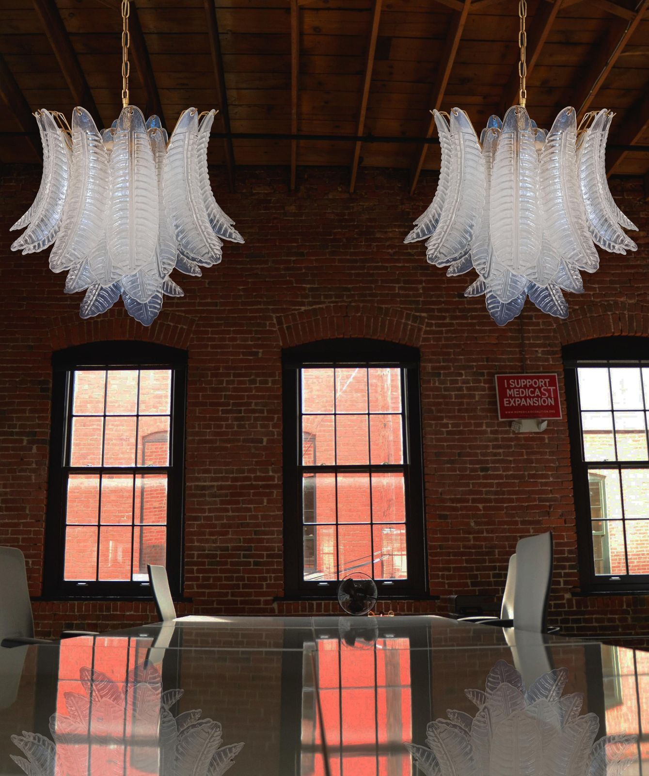 Precious Italian Murano Six Tier Opaline Ferns Glass Chandelier, 36 Opal Glasses photo furniture