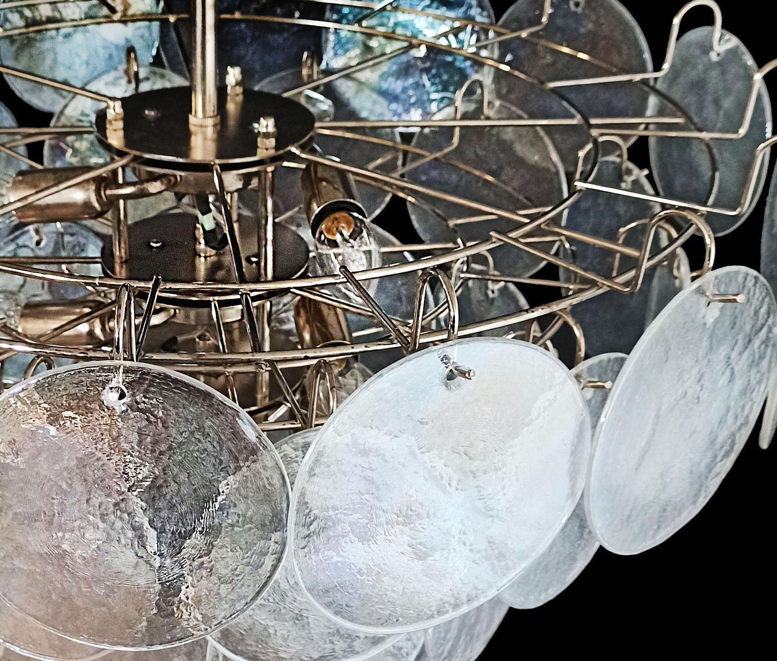Beautiful High Quality Murano Chandeliers Space Age   57 Iridescent Glassess photo Lighting