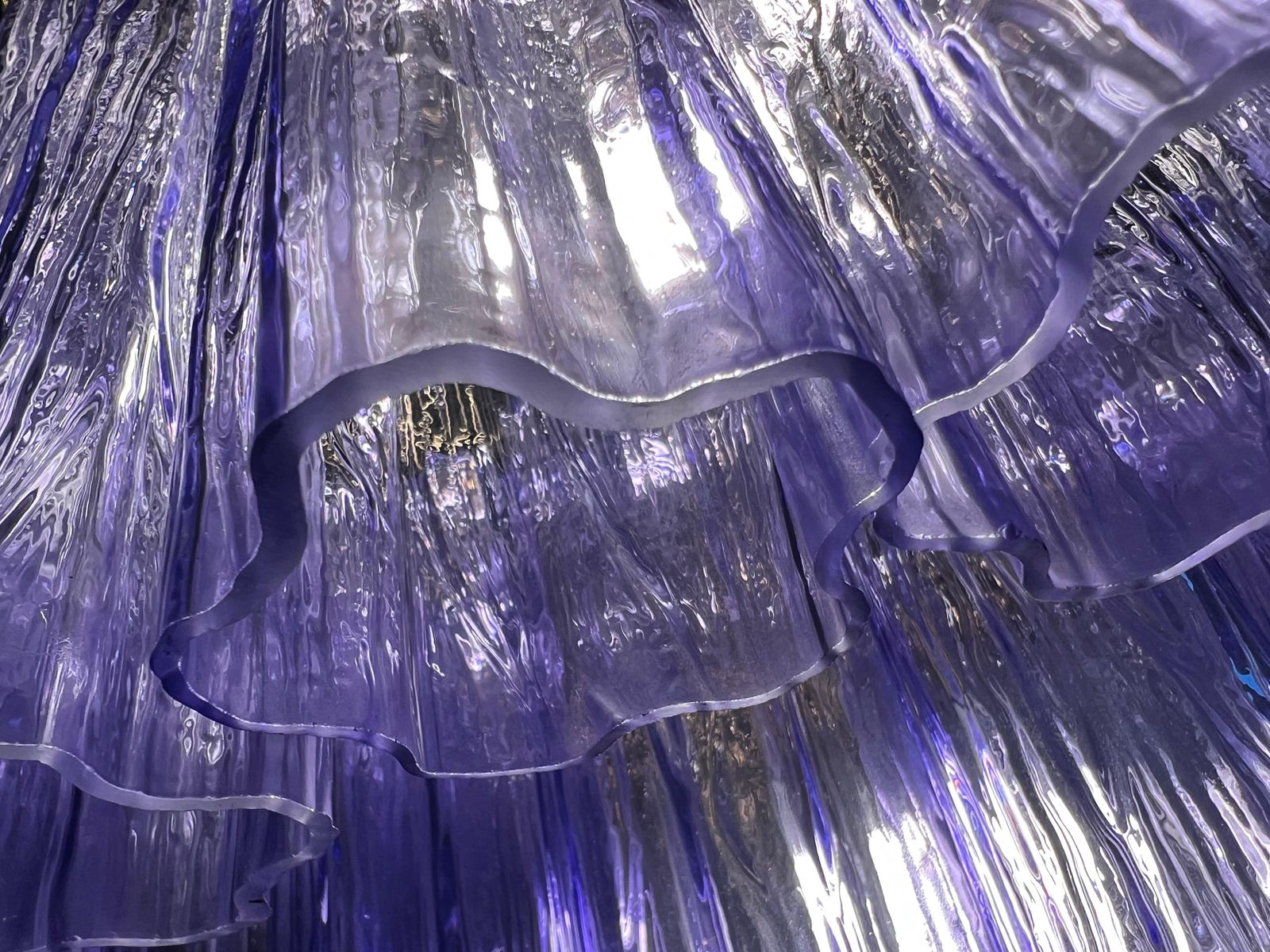 photo for sale Charming Italian Amethyst & Clear Chandelier By Valentina Planta, Murano