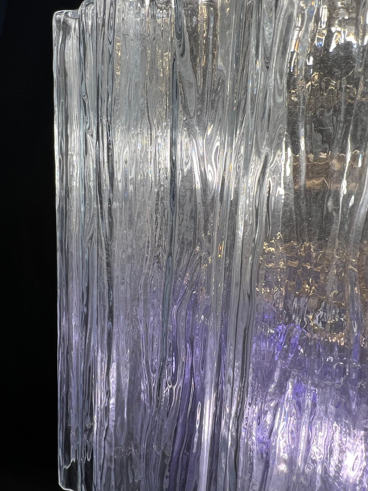 Charming Pair Italian Amethyst & Clear Chandeliers By Valentina Planta, Murano photo for sale
