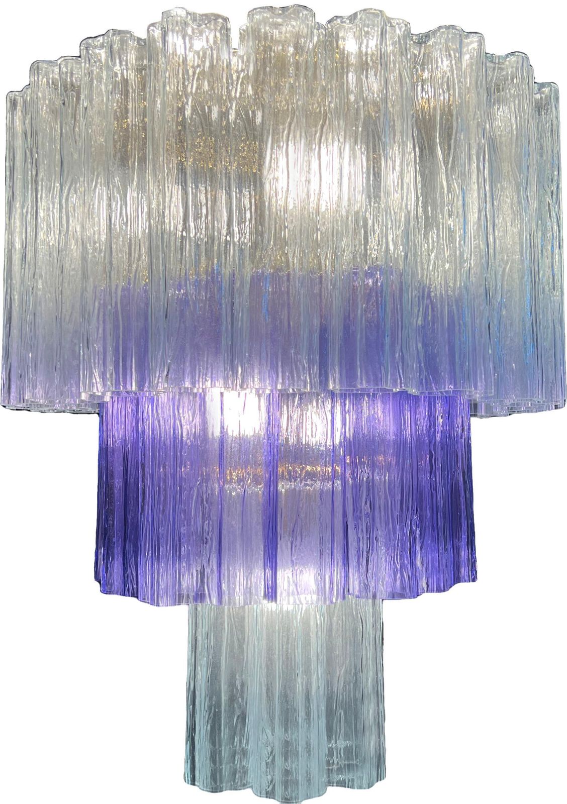 Charming Pair Italian Amethyst & Clear Chandeliers By Valentina Planta, Murano photo 3844.0