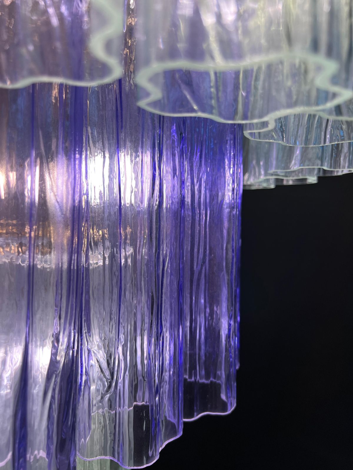 Charming Pair Italian Amethyst & Clear Chandeliers By Valentina Planta, Murano photo buy