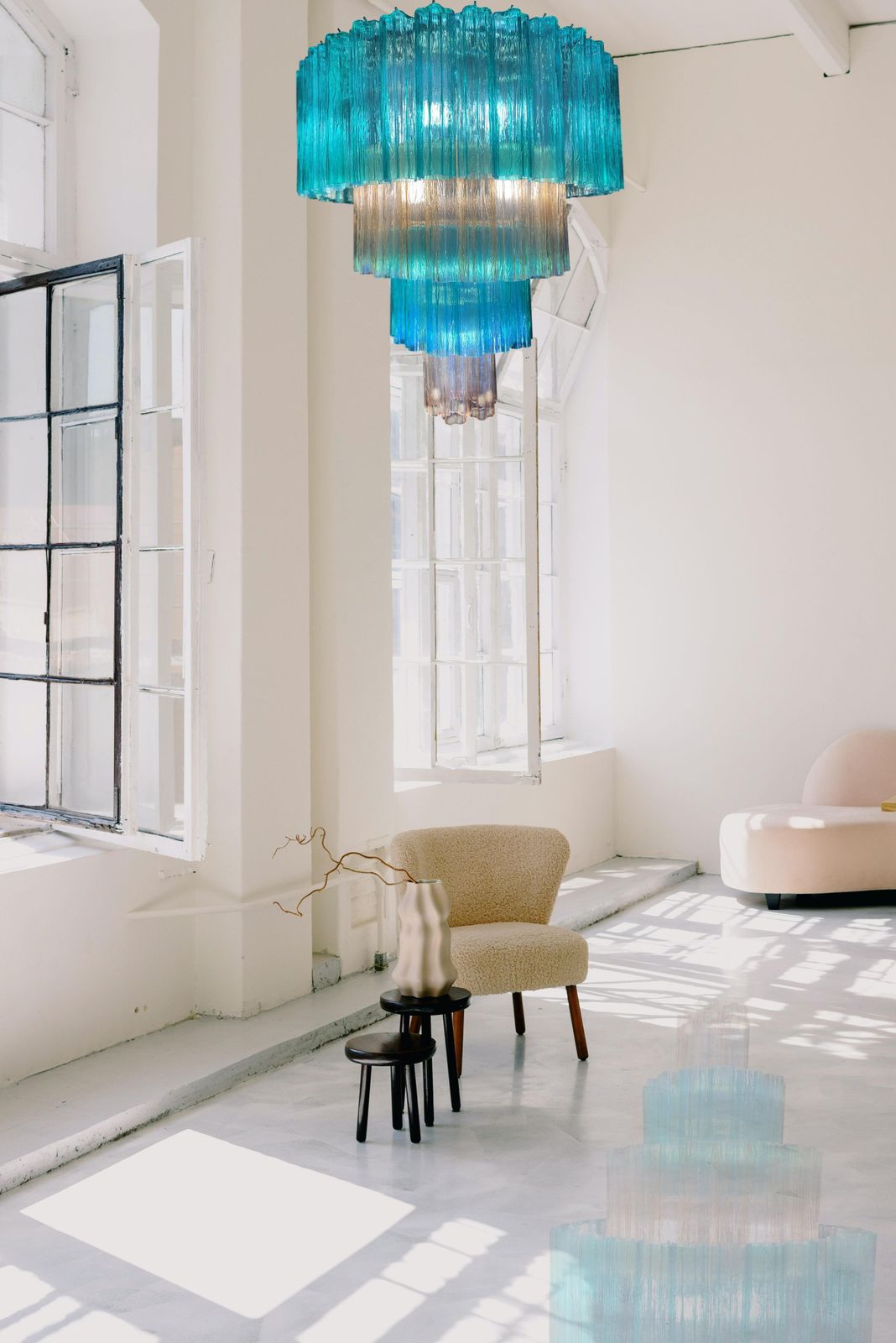 Charming  Italian Emerald And Gold Chandelier By Valentina Planta, Murano photo buy