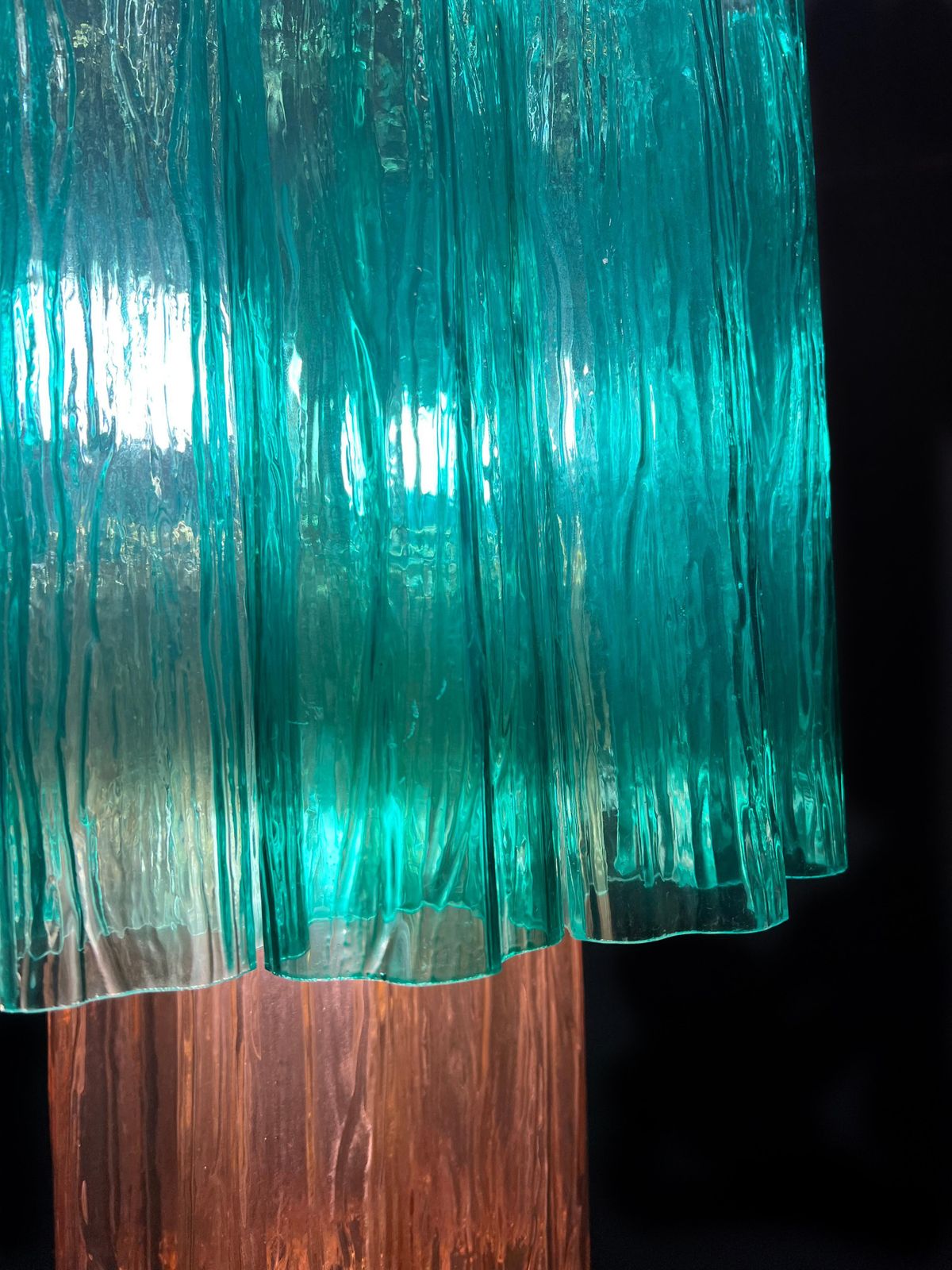 Pair Elegant Italian Emerald And Gold Chandeliers By Valentina Planta, Murano photo 2307.0