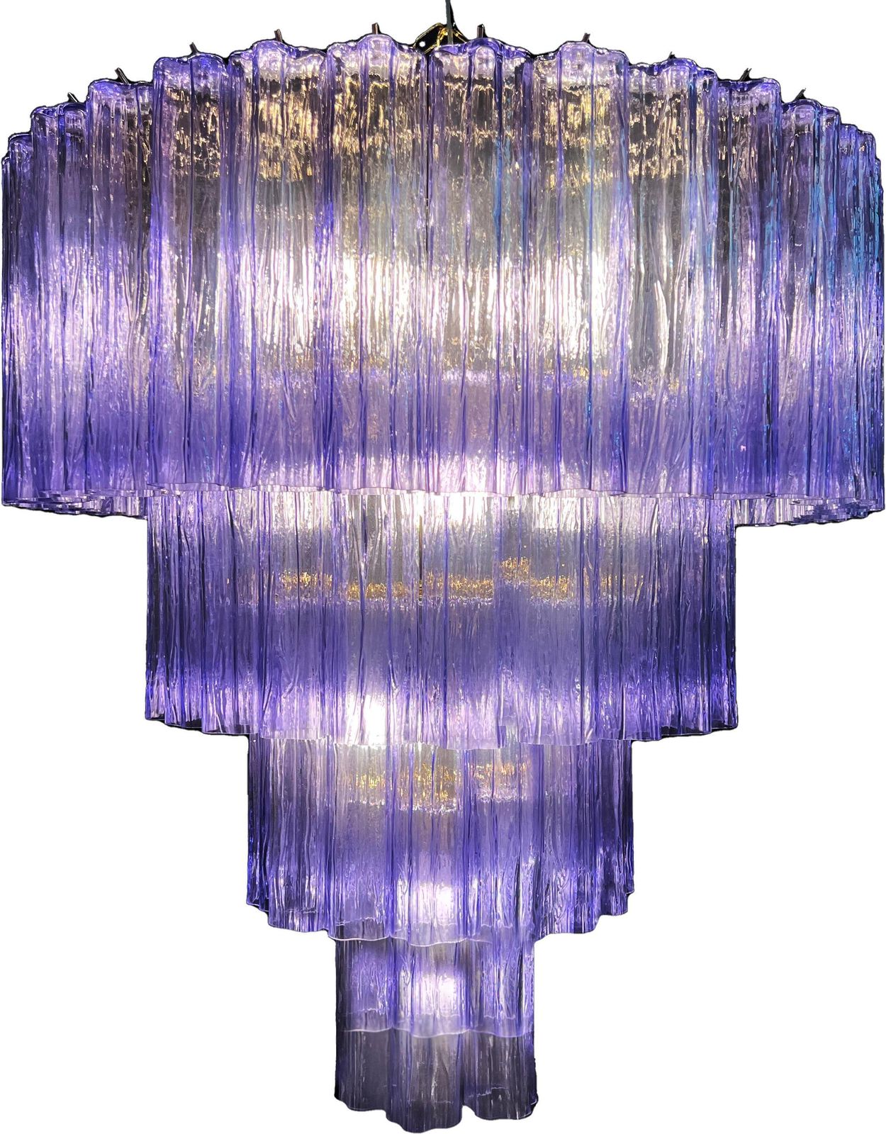 Charming Pair Italian Amethyst Chandeliers By Valentina Planta, Murano photo vintage