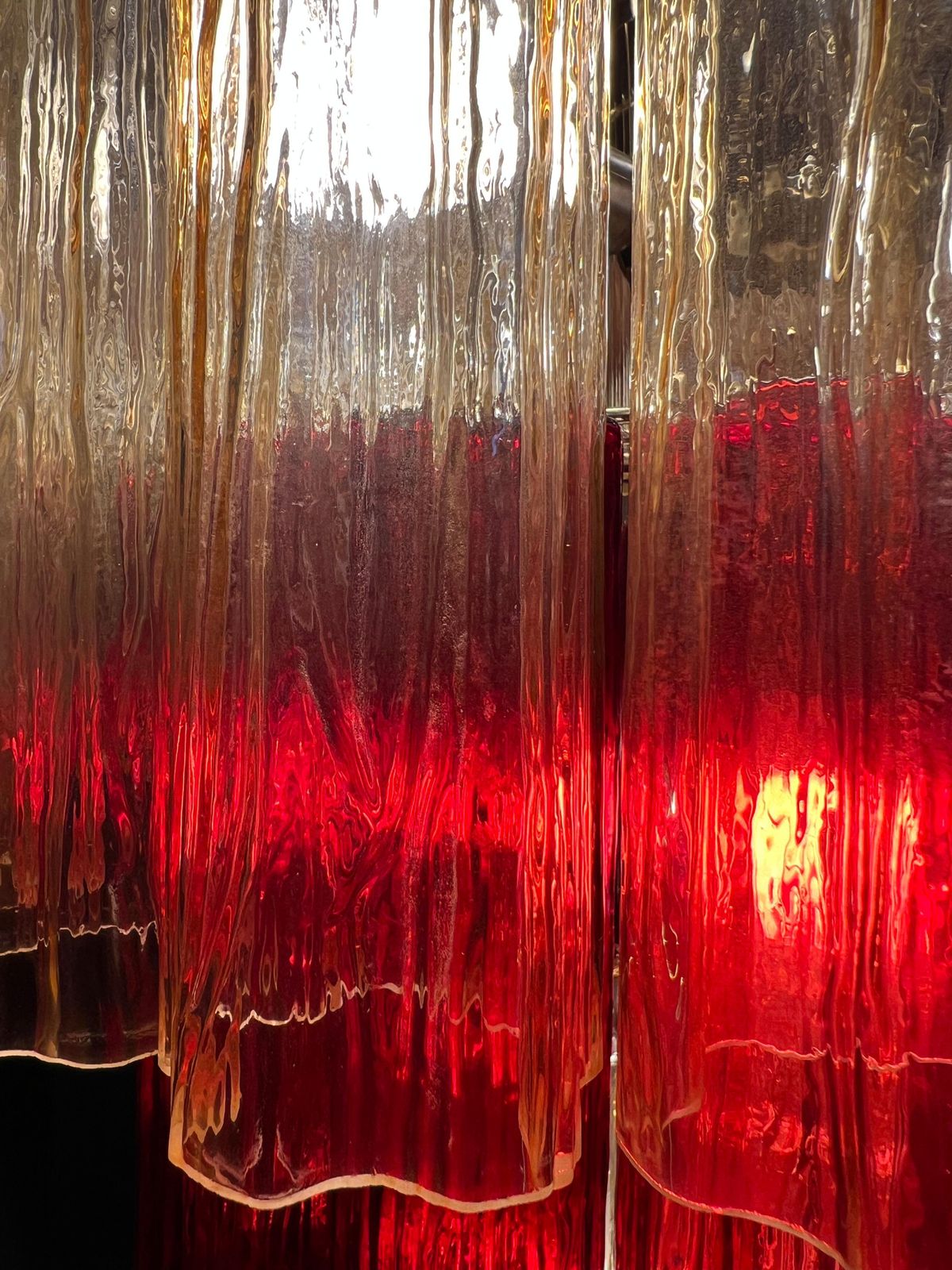 Amazing Red And Gold Chandelier By Valentina Planta, Murano photo buy