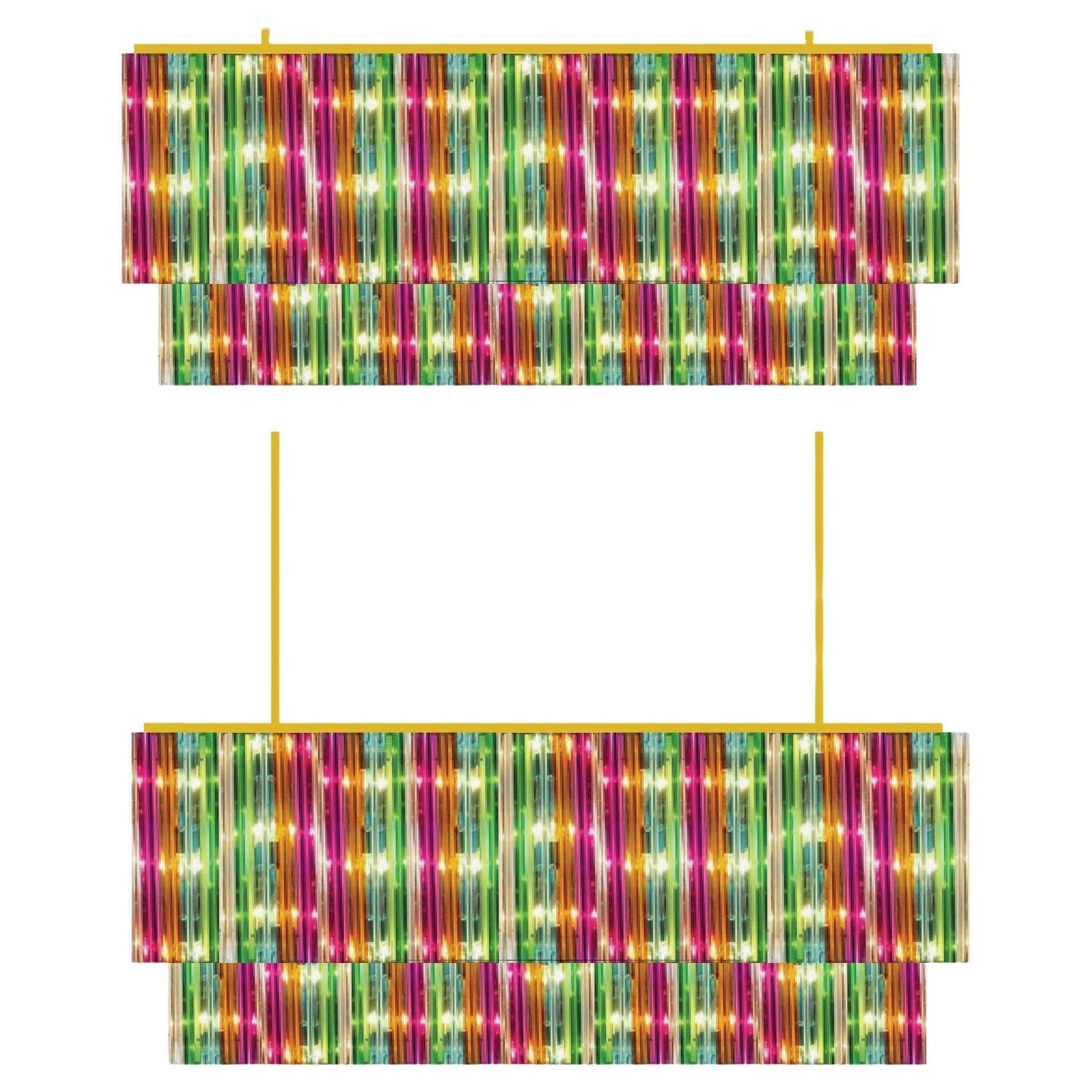 Pair Of Multicoloured 'Arecchino' Chandeliers.