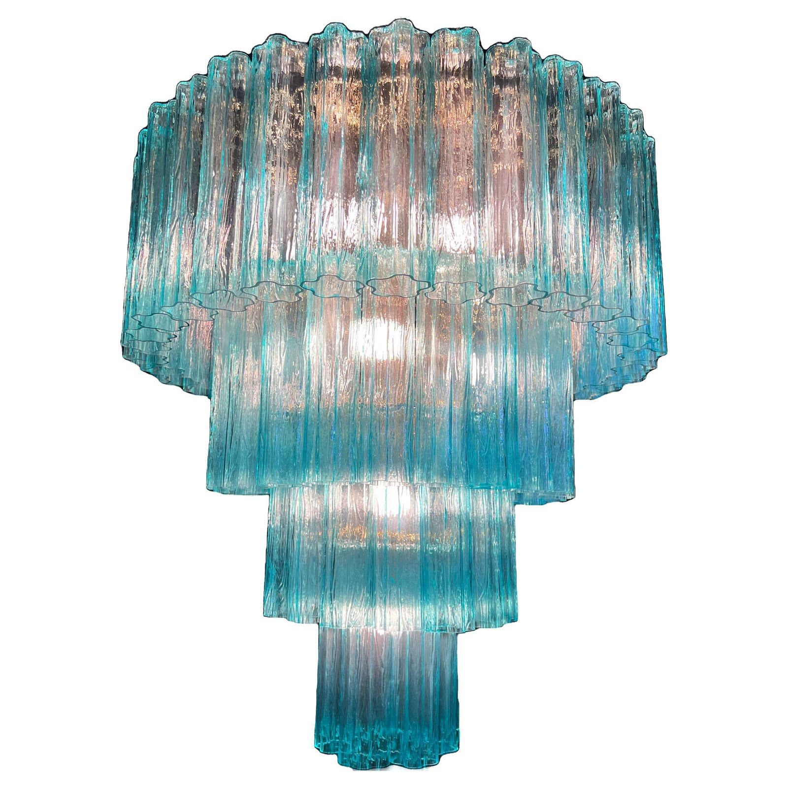 Elegant Italian Blue Chandelier By Valentina Planta, Murano