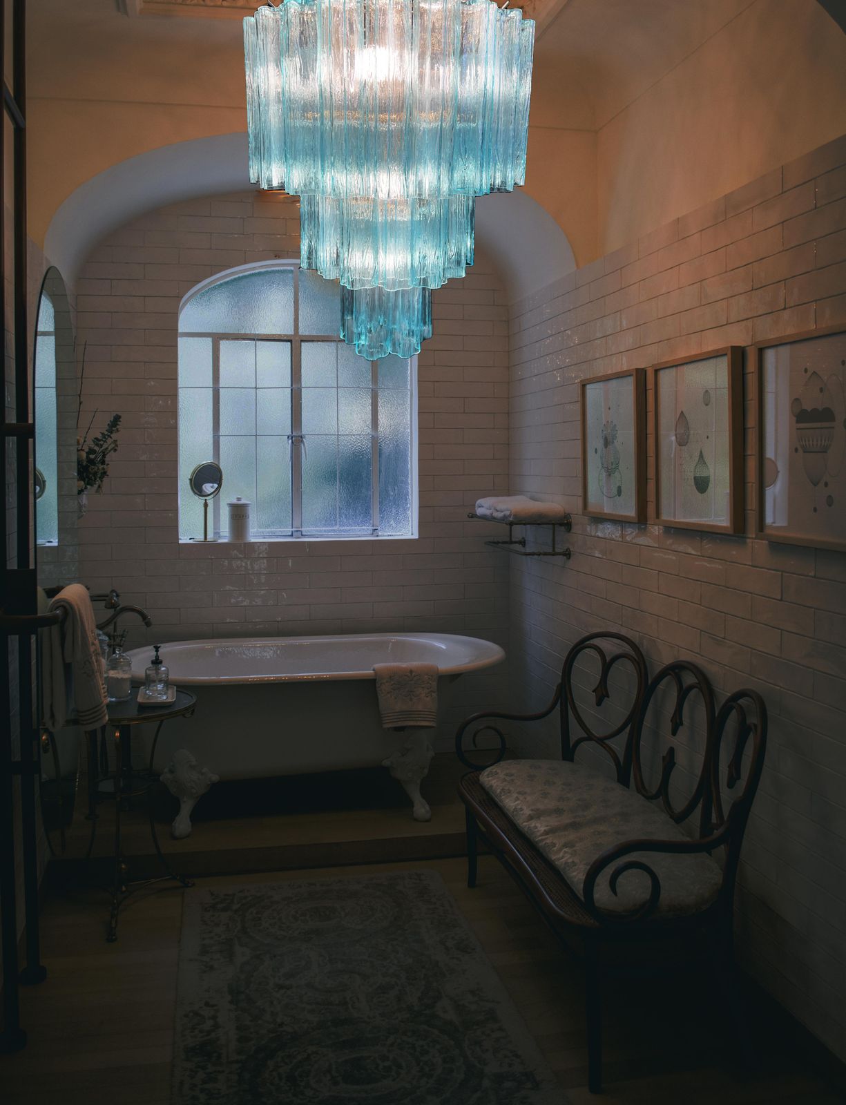 Pair Fine And Precious Blue Italian Chandeliers By Valentina Planta, Murano photo vinterior