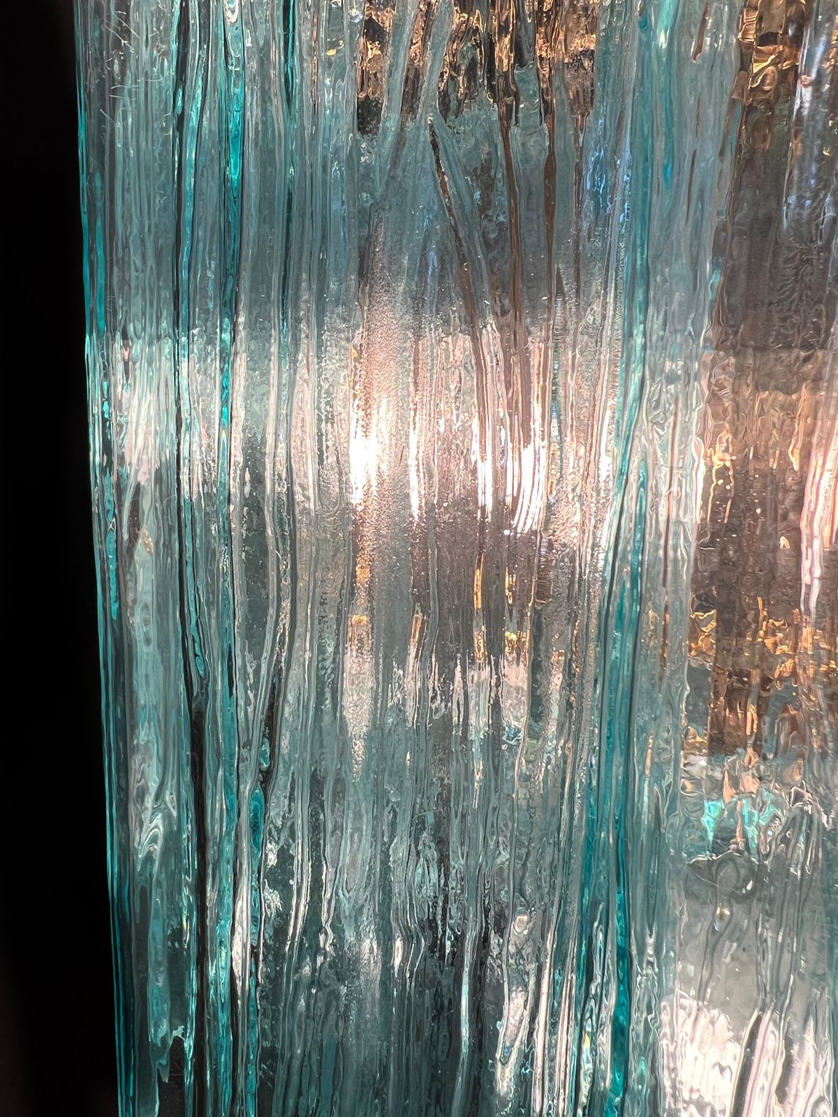 Lighting Pair Fine And Precious Blue Italian Chandeliers By Valentina Planta, Murano photo