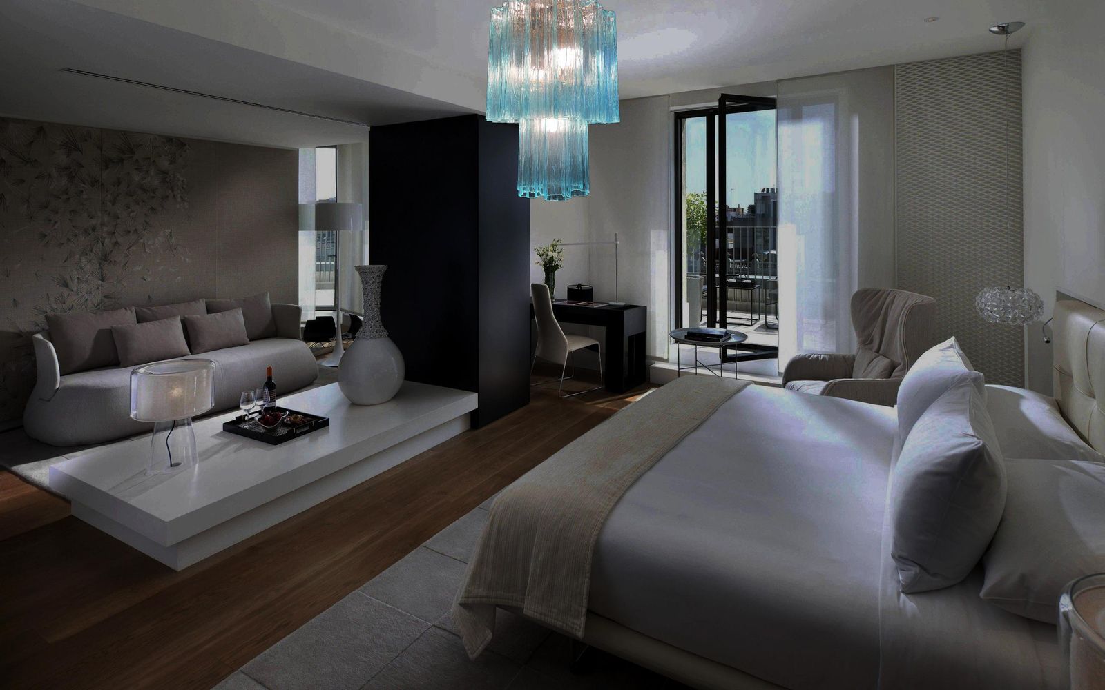 Elegant Italian Blue Chandelier By Valentina Planta, Murano photo 1152.0