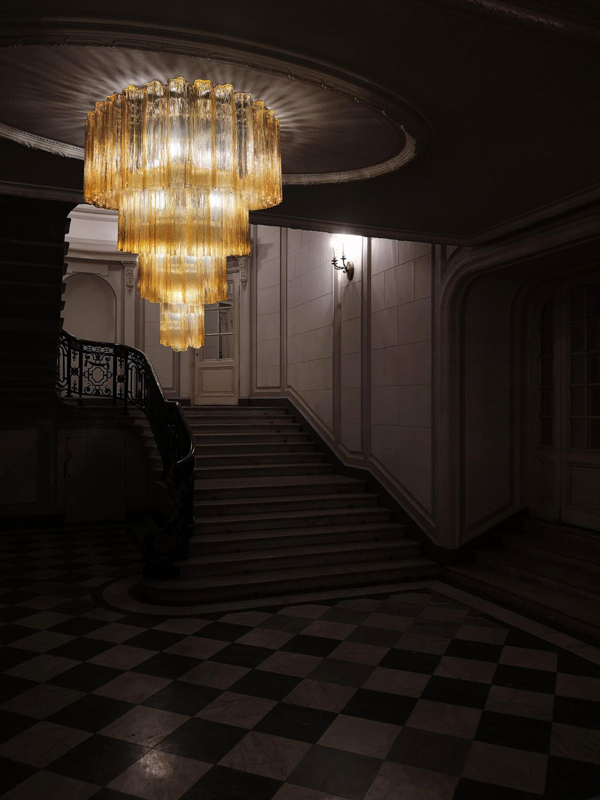 Charming Italian Chandelier By Valentina Planta, Murano photo Lighting