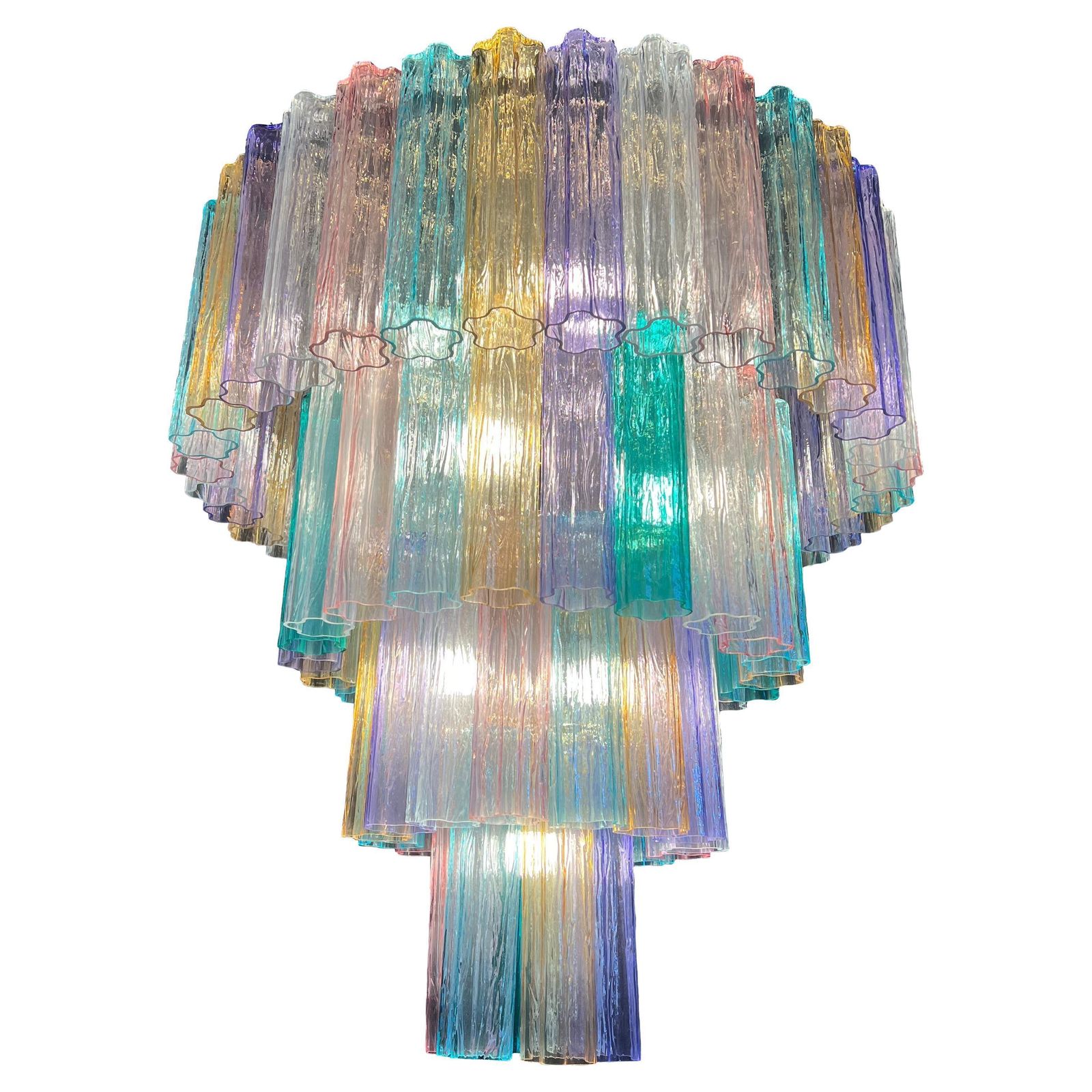 Grandiose Multicolor Murano Chandelier By Valentina Planta