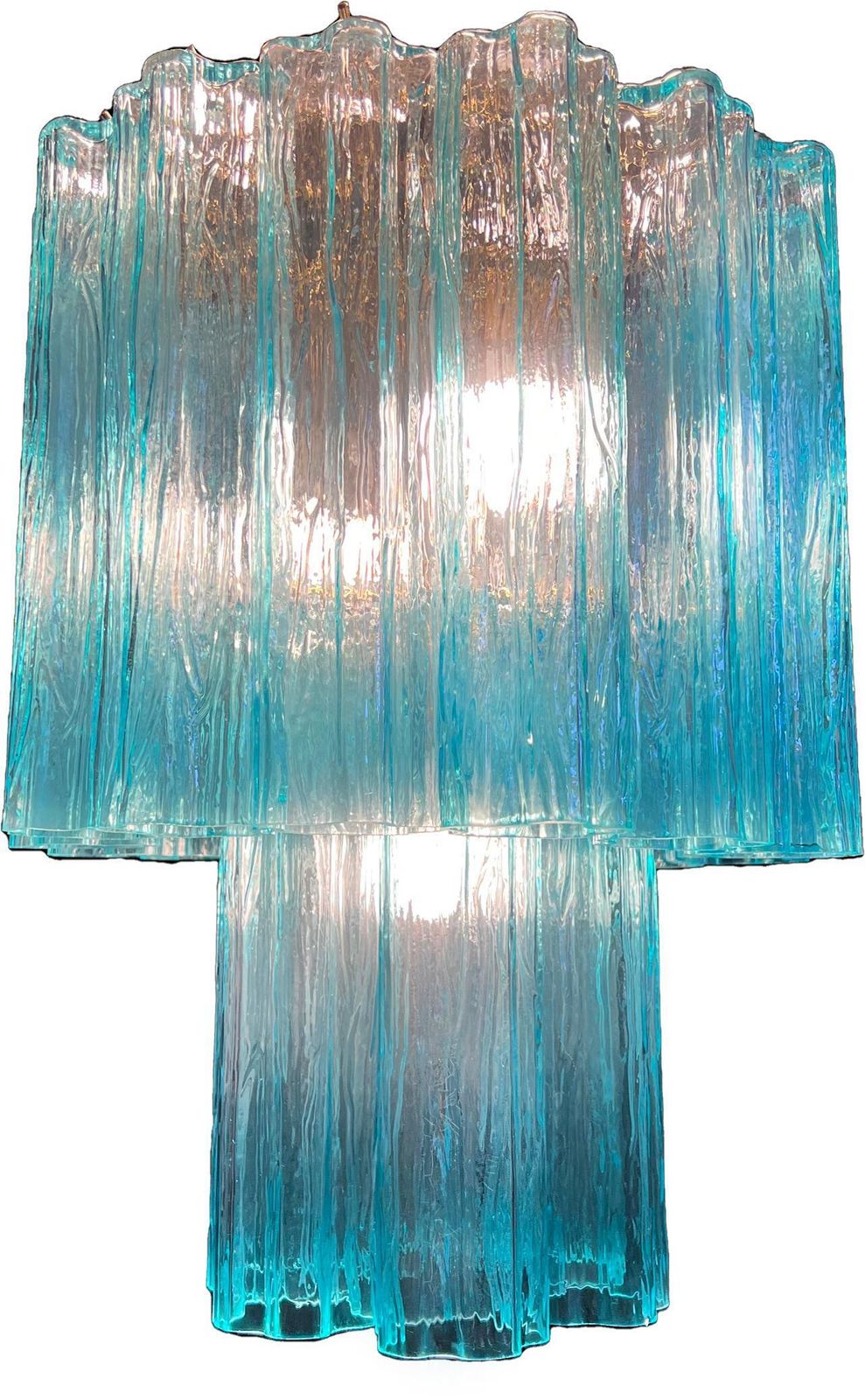 Elegant Pair Of Italian Blue Chandeliers By Valentina Planta, Murano photo 2307.0