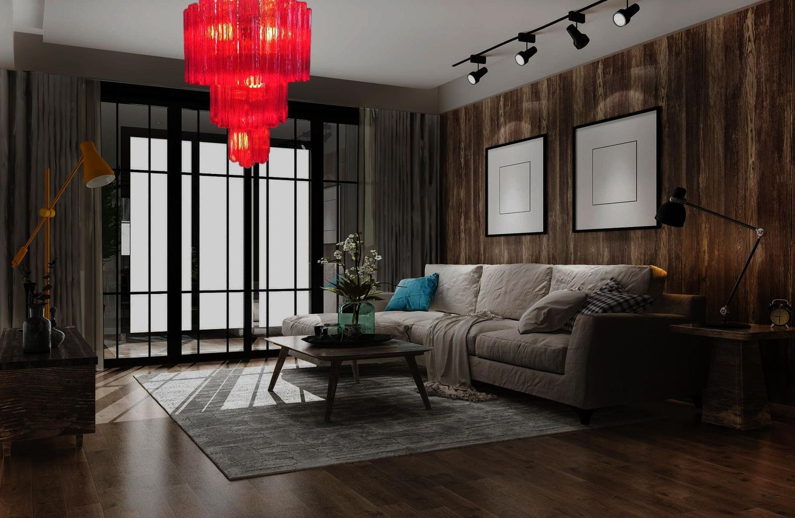 Amazing Italian Red Chandelier By Valentina Planta, Murano photo for sale