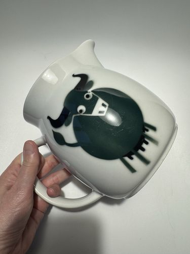 photo vinterior Vintage Arabia Finland Heluna Large Green Cow Jug By Anja Juurikkala Kl2 1970s