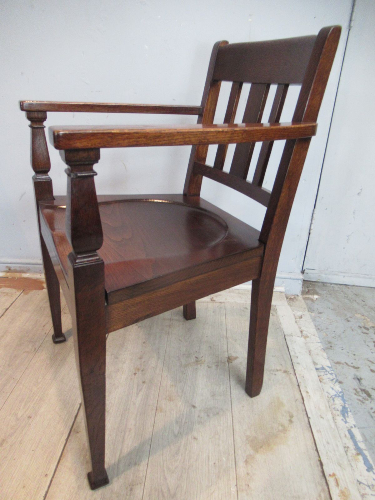 Pair Of Oak  Arm Chairs   By  J B Cockayne,  Sheffield photo vintage