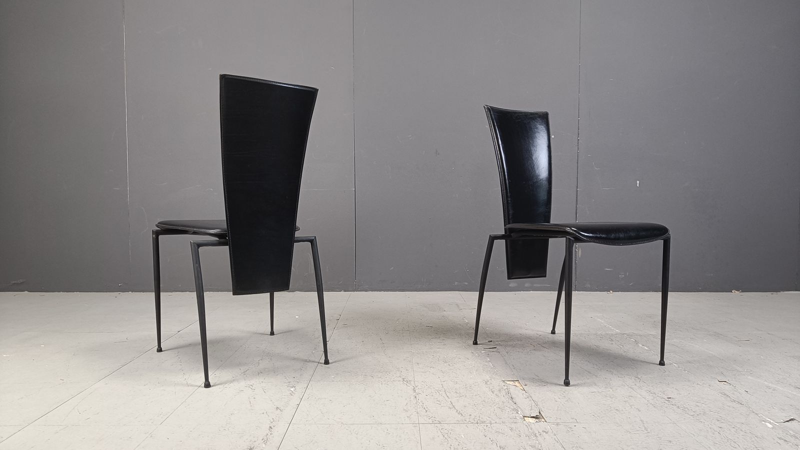 photo buy Set Of 4 Postmodern Dining Chairs By Arper Italy, 1980s