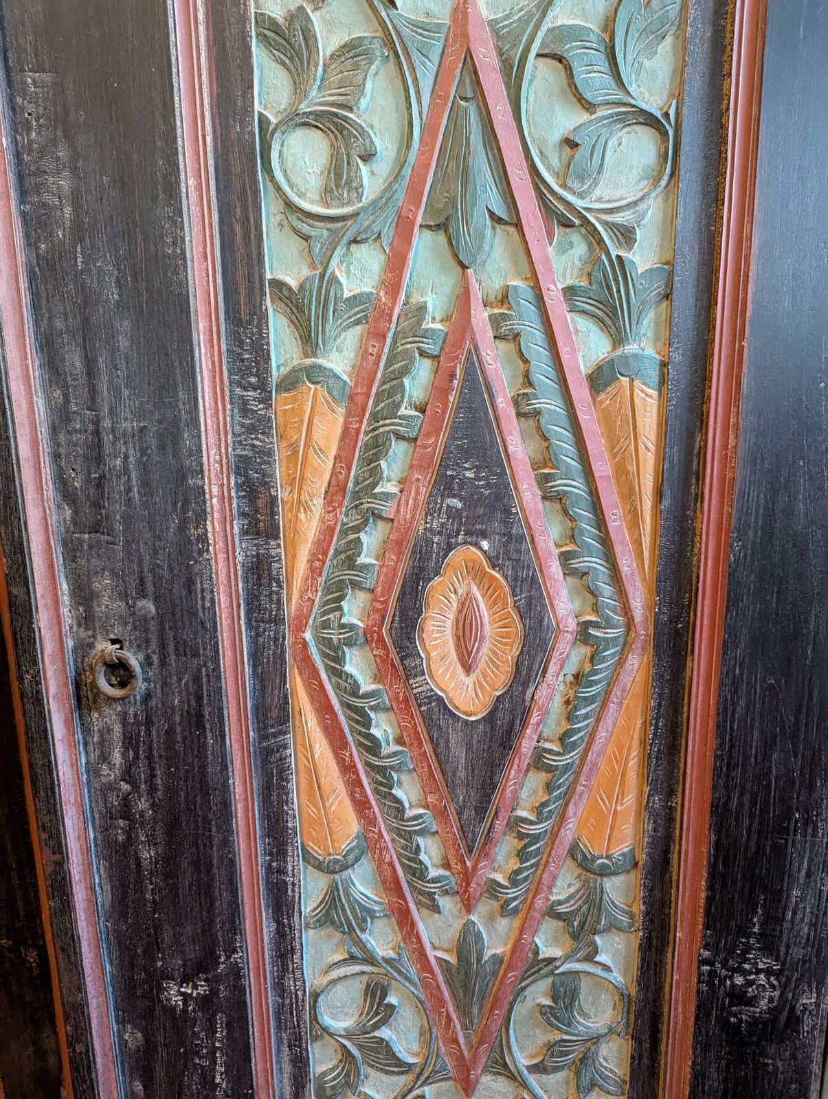 Indonesian Lemuri Cabinet With Carved Geometric Garden Motifs photo 750.0
