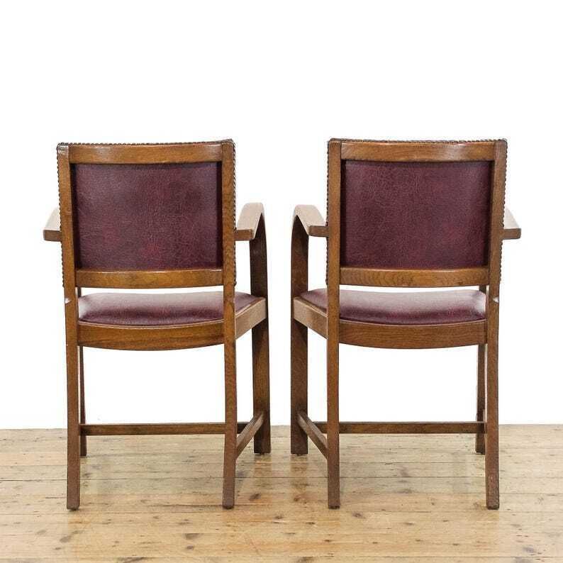 Two Vintage Art Deco Armchairs | Pair Of Chairs | Pair Of Antique Chairs | Antique Seating (M 5894) photo Furniture