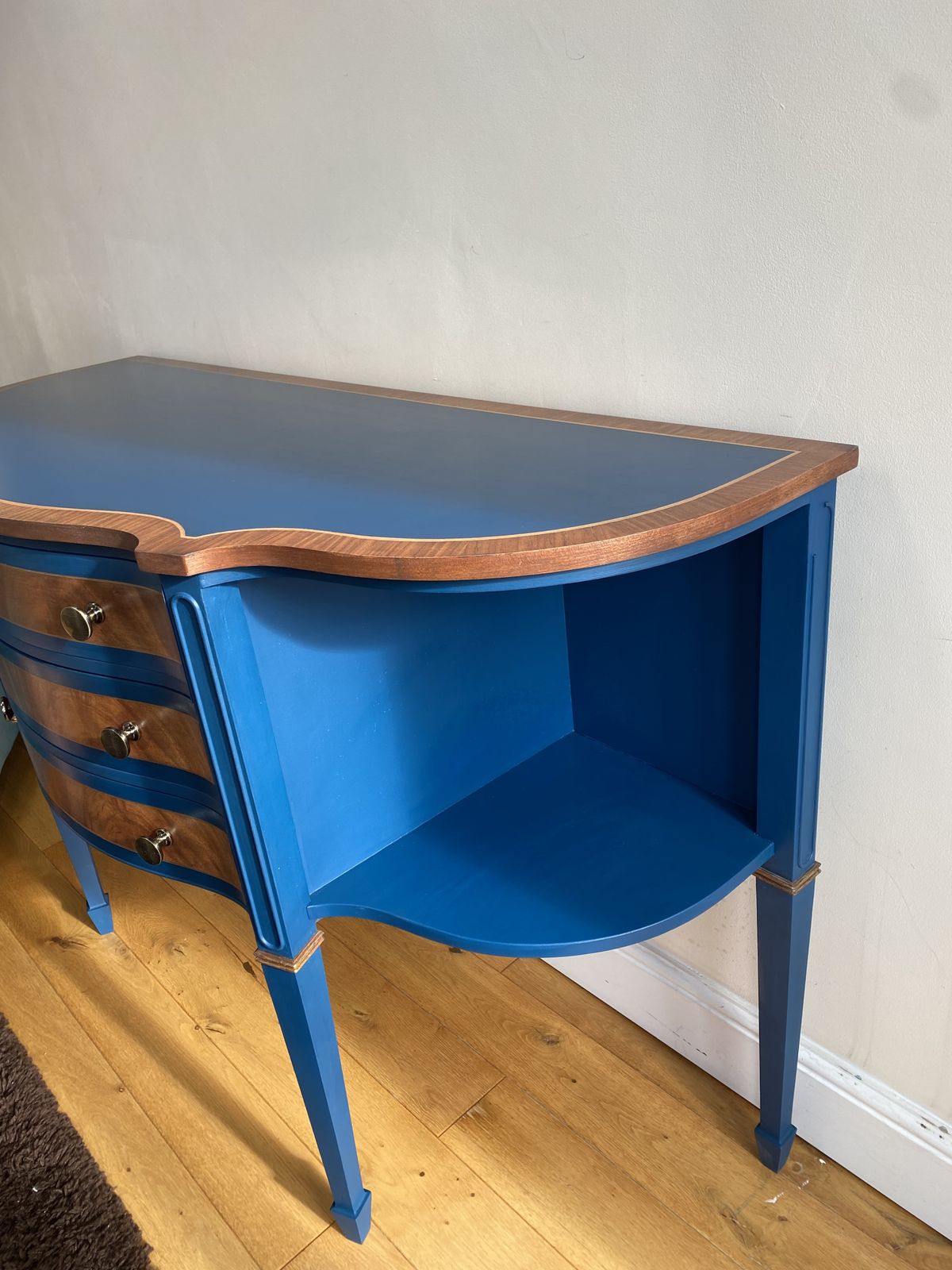 photo for sale Lovingly Refurbished Vintage Dresser Sideboard With Navy And Gold, Fully Lined Drawers