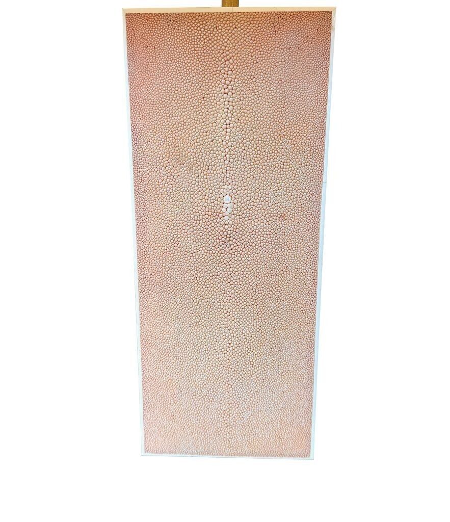 1650.0 A Pair Of 1960s Pastel Pink Shagreen Lamps With Natural Linen Shades photo