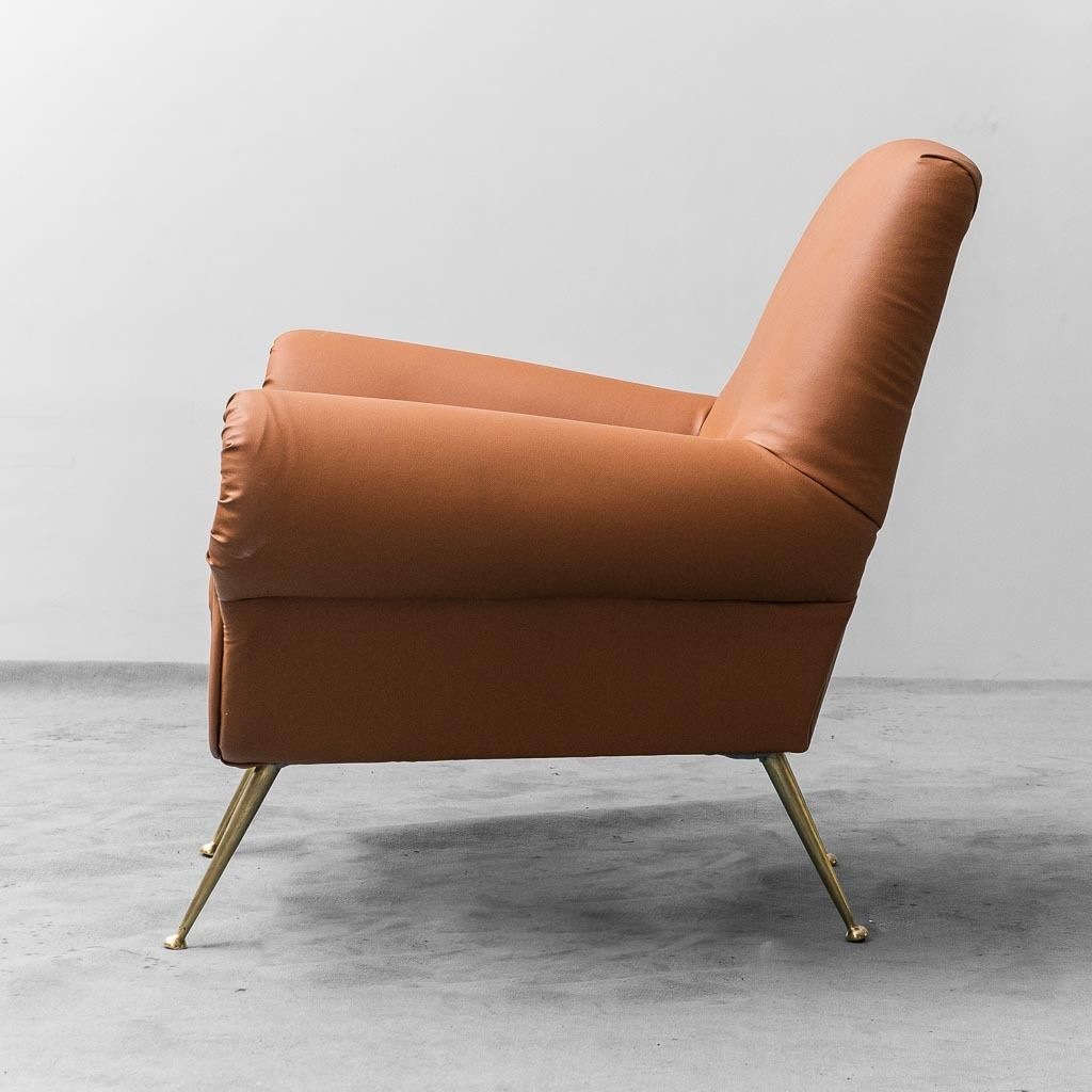 Eco Leather Armchair Gigi Radice Minotti 1950s Vintage Modern Antiques photo vintage