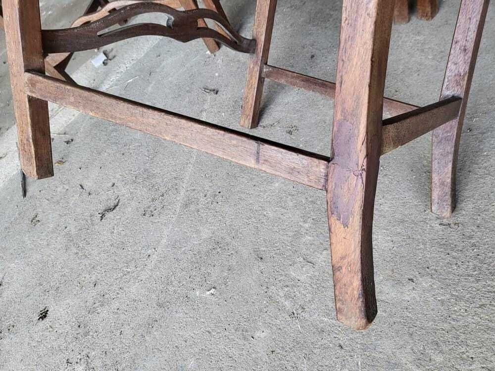 photo furniture Four Antique Georgian Ribbon Back Dining Chairs Square Legs