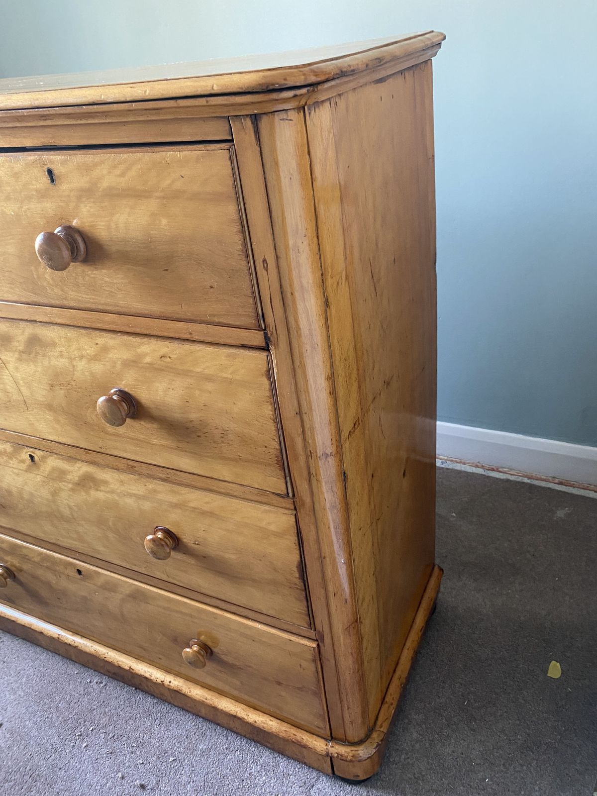 Antique Blond Mahogany Chest Of Drawers photo vinterior