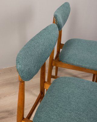 Vintage Italian Chairs In Green Fabric, 1960s, Set Of 4 photo 488.0