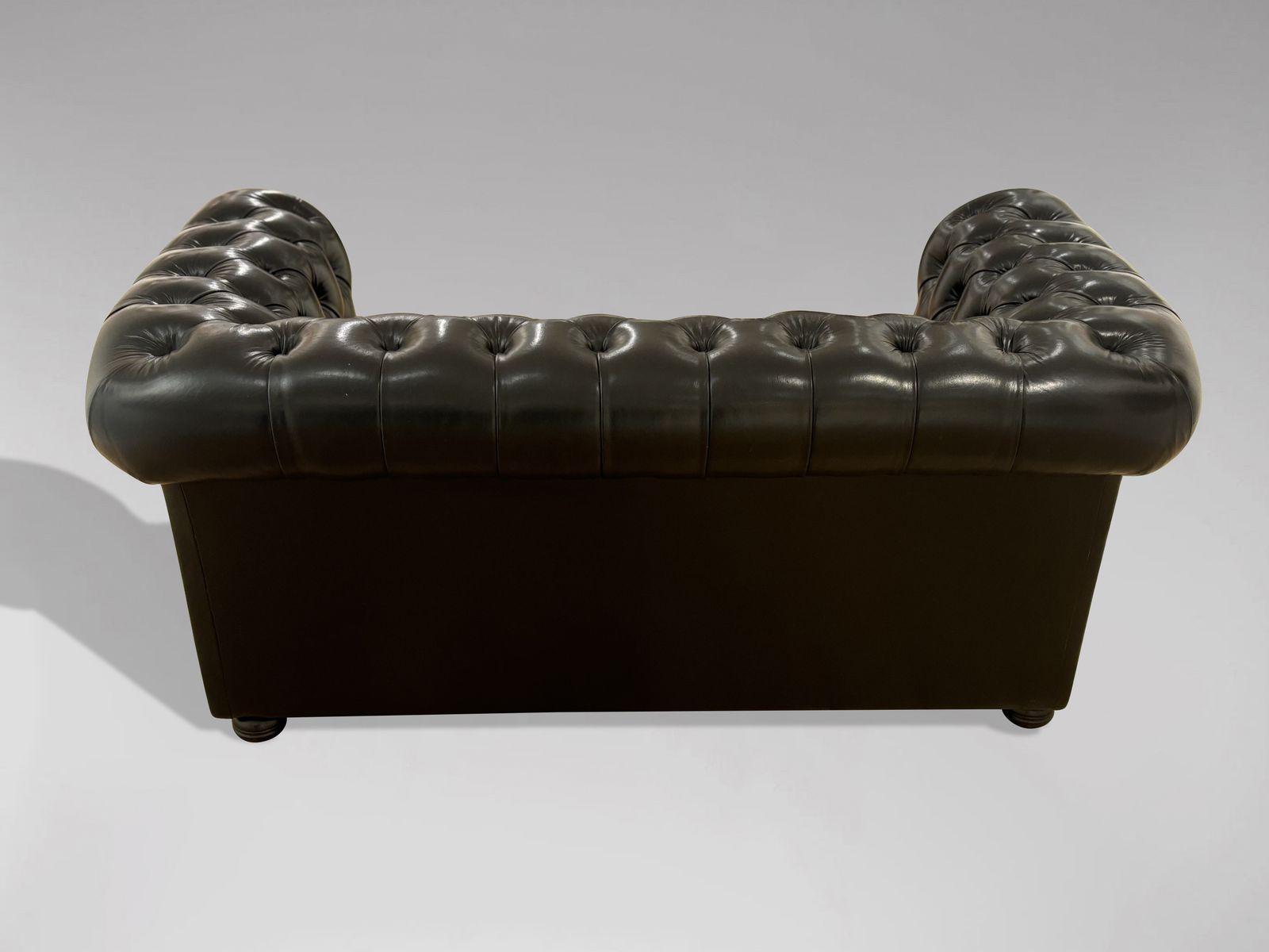Black Leather 2 Seater Chesterfield Sofa photo buy