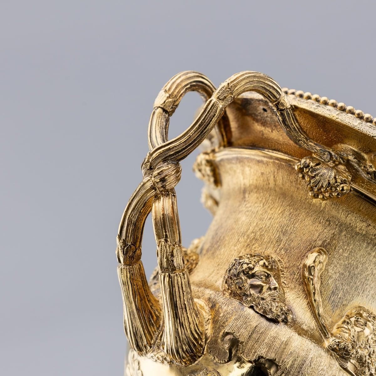 photo furniture 20th Century British Pair Of Solid Silver Gilt Warwick Vases, Asprey C.1914