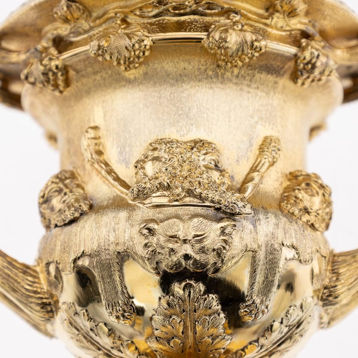 Home Decor 20th Century British Pair Of Solid Silver Gilt Warwick Vases, Asprey C.1914 photo