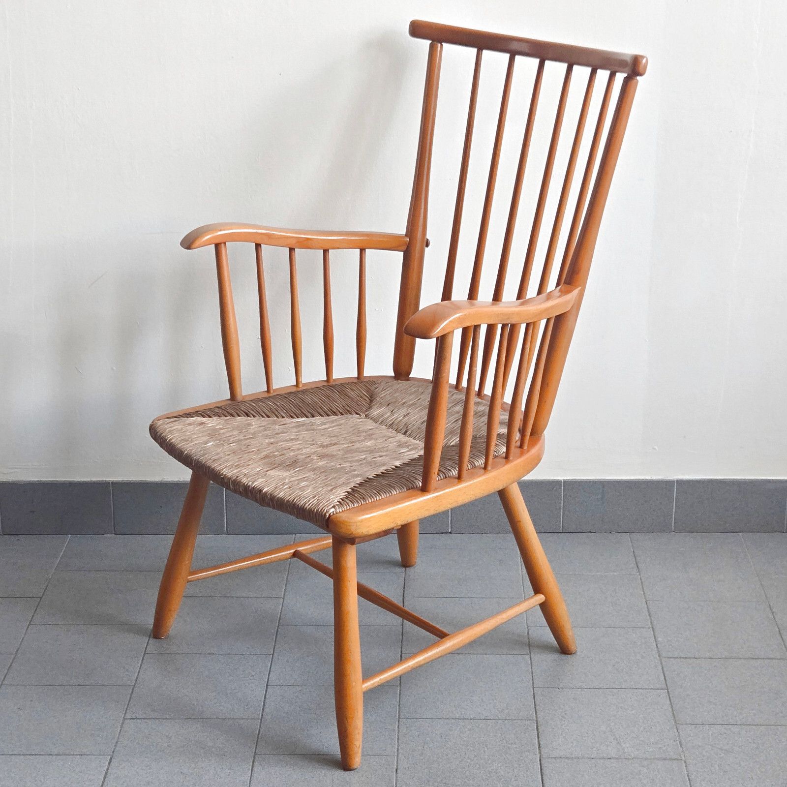 Vintage Arno Lambrecht Armchair For Wks Mobel 1950 & Hetre & Reed 50s 1950s