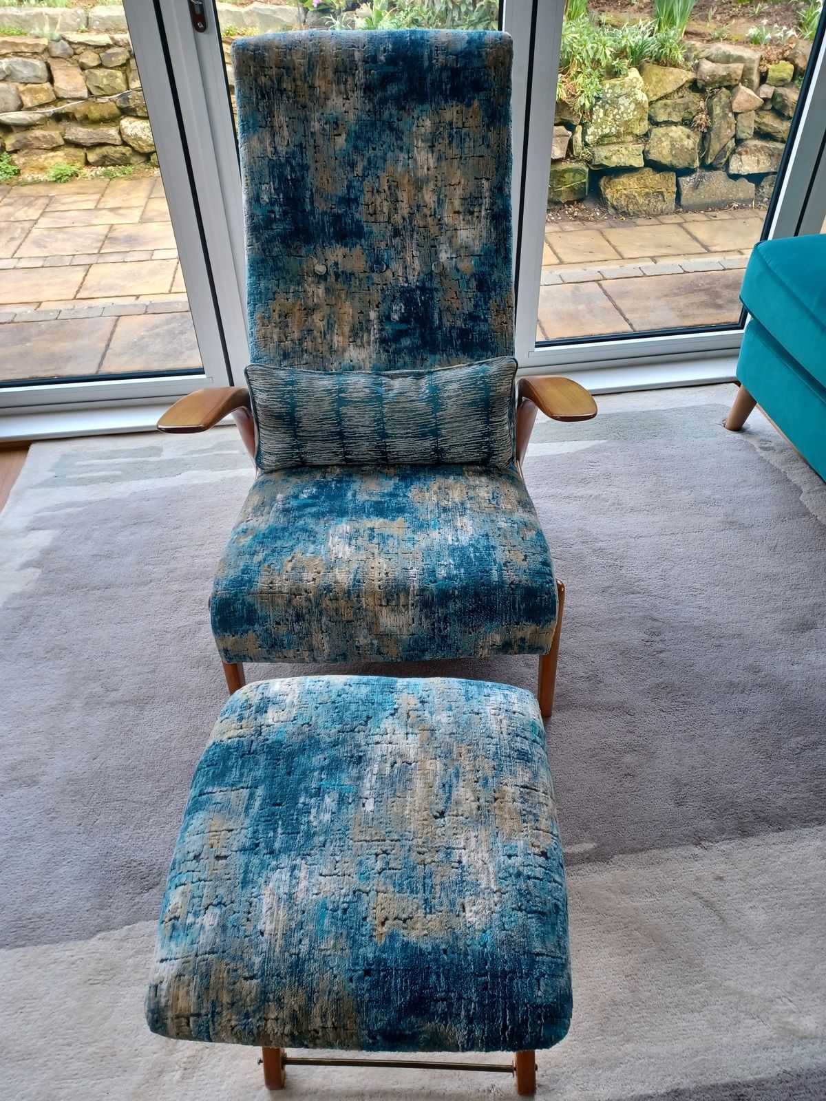 Pair Of Retro Recling Armchairs & Stools photo 800.0