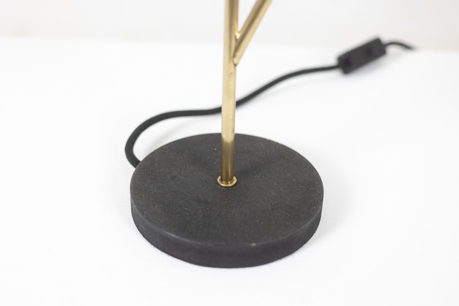 Stilnovo. 3 Light Lamp In Sheet Metal And Brass. 1960s. photo 1400.0