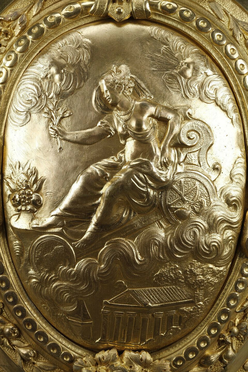 photo for sale Exceptional Gilt Bronze Ovoid Shaped Covered Vase