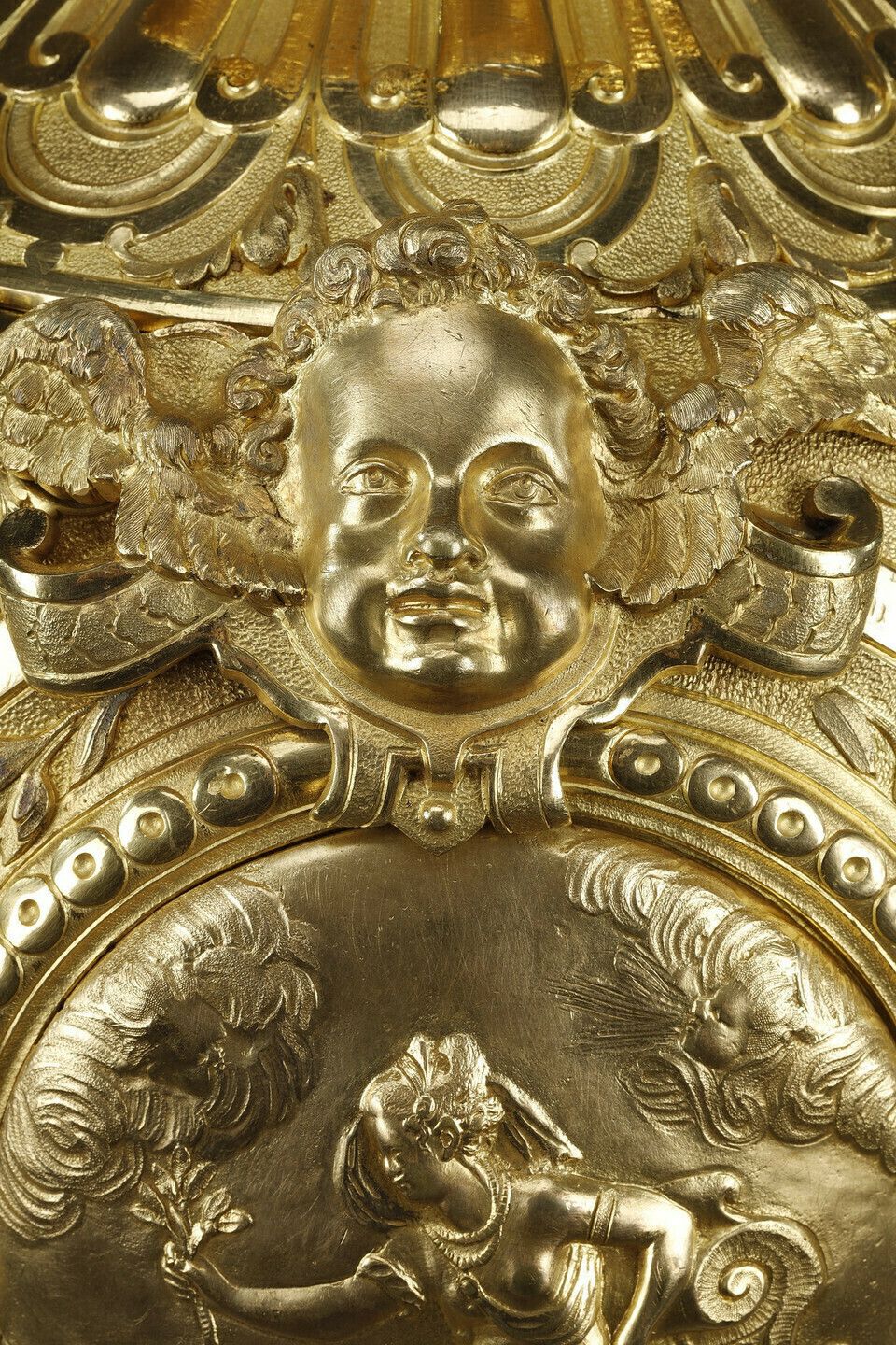photo buy Exceptional Gilt Bronze Ovoid Shaped Covered Vase