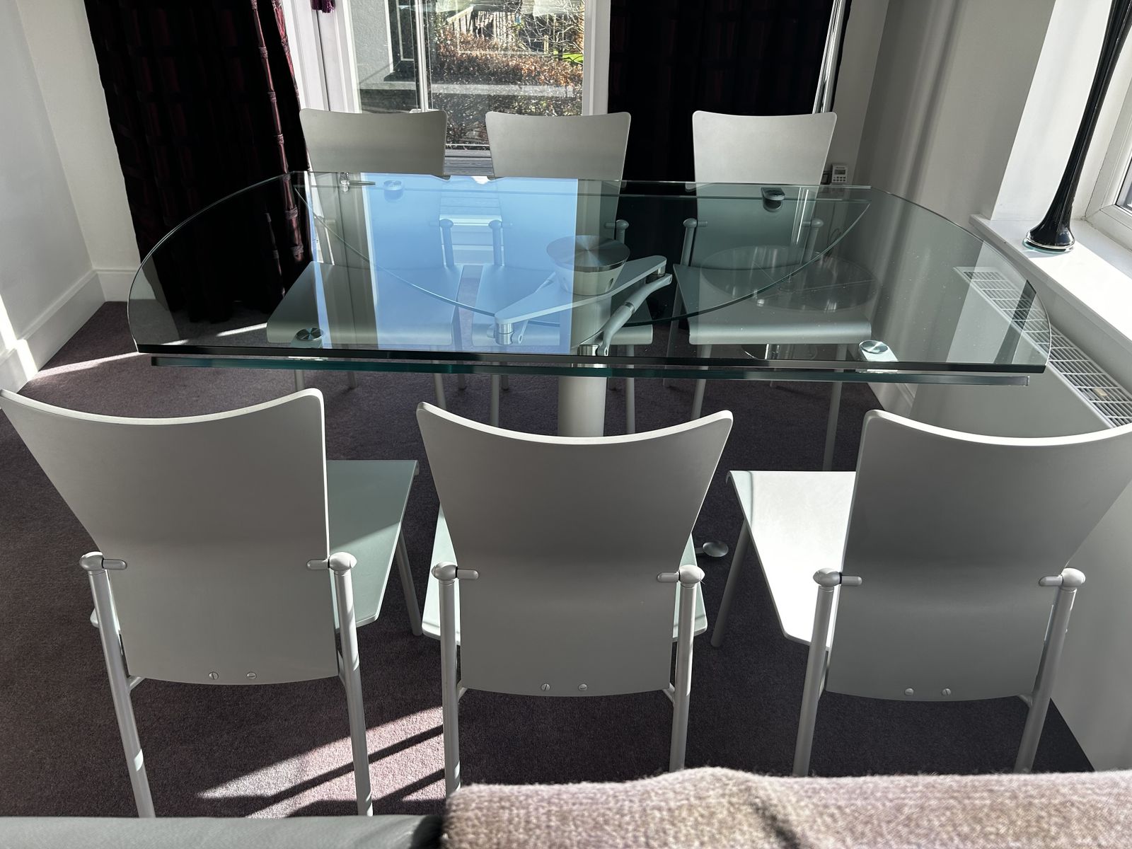 Noas Glass Dining Table And 6 Noas Glisette Dining Chairs photo Furniture